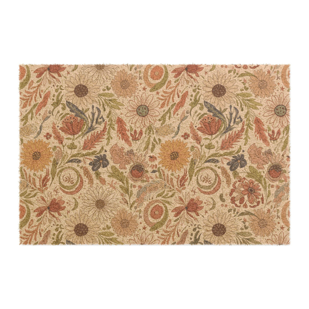Boho Floral Welcome Doormat | Cozy Entryway Mat with Elegant Blooms – Perfect for Home Decor