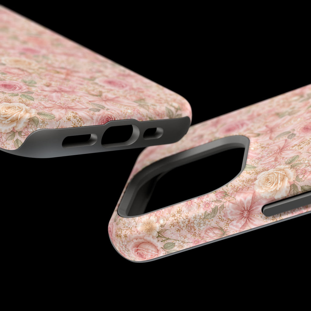 Floral Rose Pattern Magnetic Impact-Resistant Phone Case iPhone and Samsung