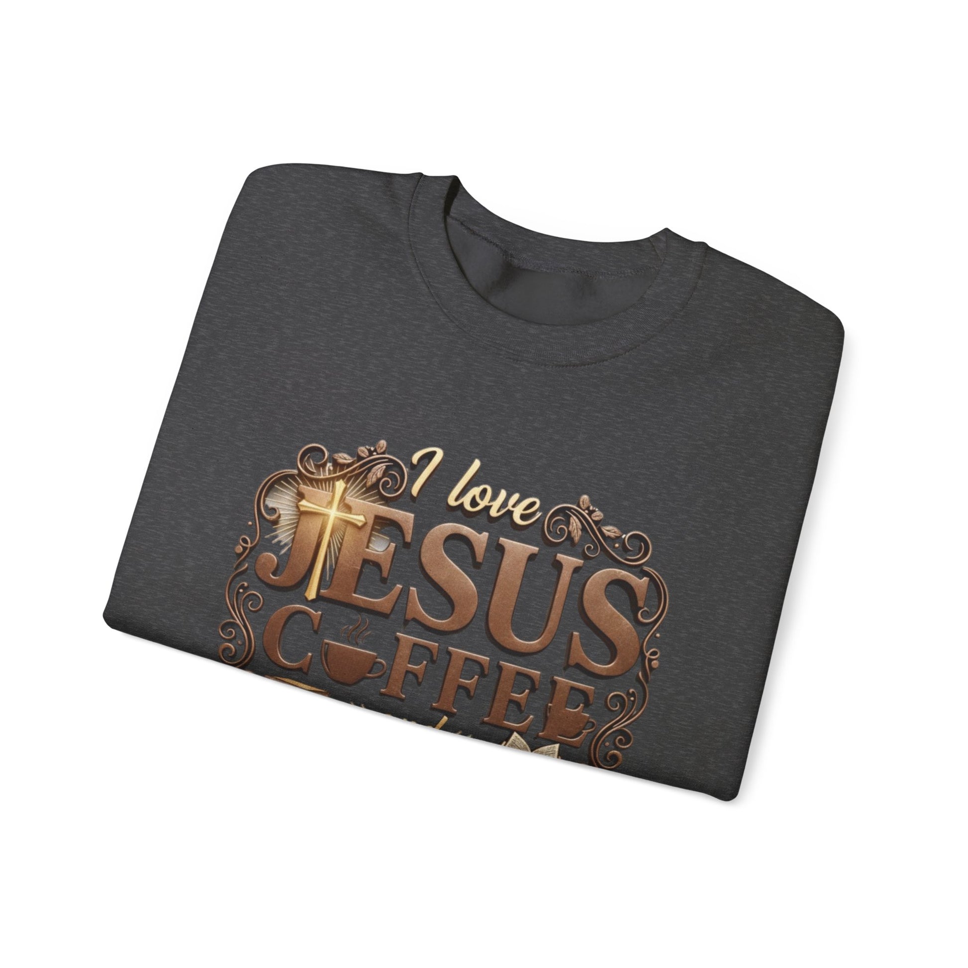 Love Jesus, Coffee & Books Sweatshirt | Christian Unisex Crewneck, Cozy Faith Gift