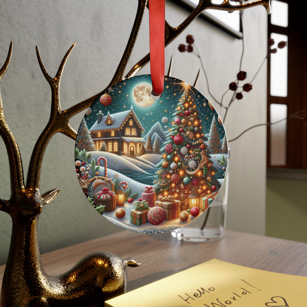 Christmas Acrylic Ornament Elegant Design Ornament with Ribbon Perfect Christmas Decoration | Durable Holiday Keepsake | Charming Winter Design | Ideal for Tree Trimming and Gift Giving - MRSBYVALLE