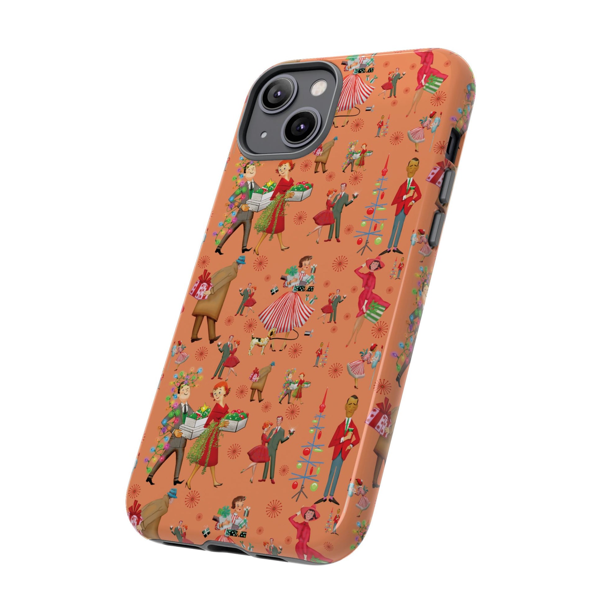 Retro Christmas 50s Phone Case Unique Holiday Protection for Your Device | Stylish & Durable Cover Gift for Her Phone 17, 16, 15, Samsung iPhone Accessory Gift for Her