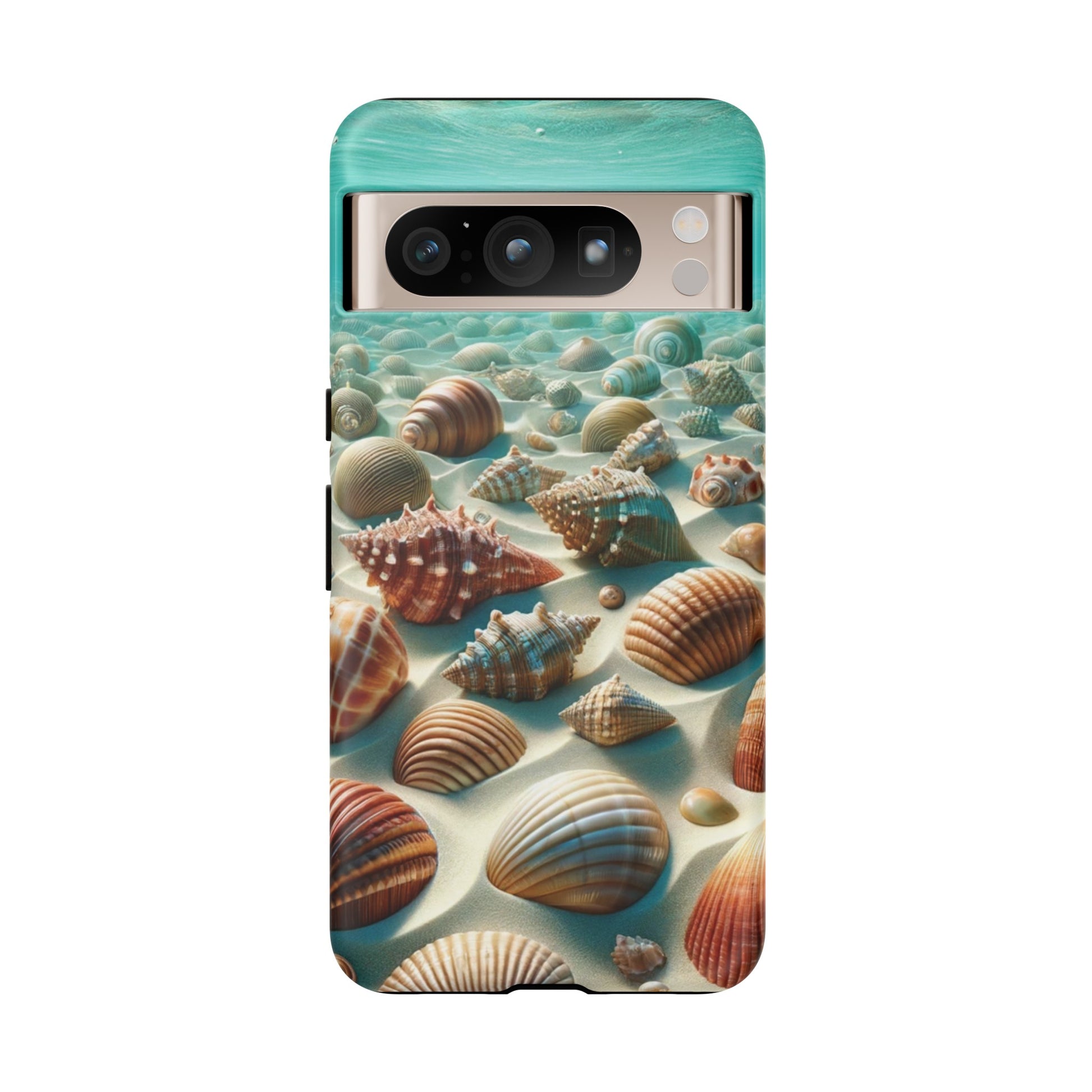 Plush Ocean Bliss Turquoise Seashell Ocean Beach View Protective Phone Case Gift for Her Phone 15, Samsung iPhone Samsung Gift for Her Case iPhone 15, Samsung iPhone Samsung Accessory Gift for Her.
