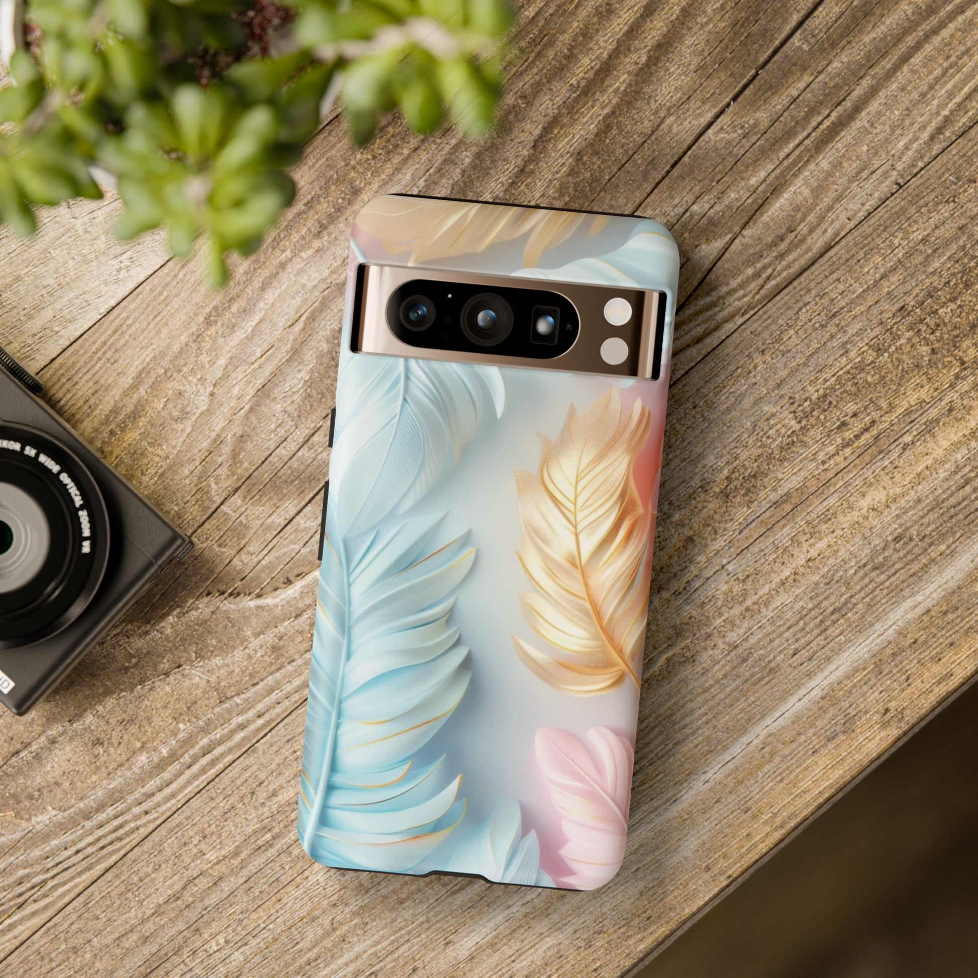 Pastel Feathers Protective Phone Case Gift for Her Phone 15, Samsung iPhone Samsung Gift for Her Case iPhone 15, Samsung iPhone Samsung Accessory Gift for Her