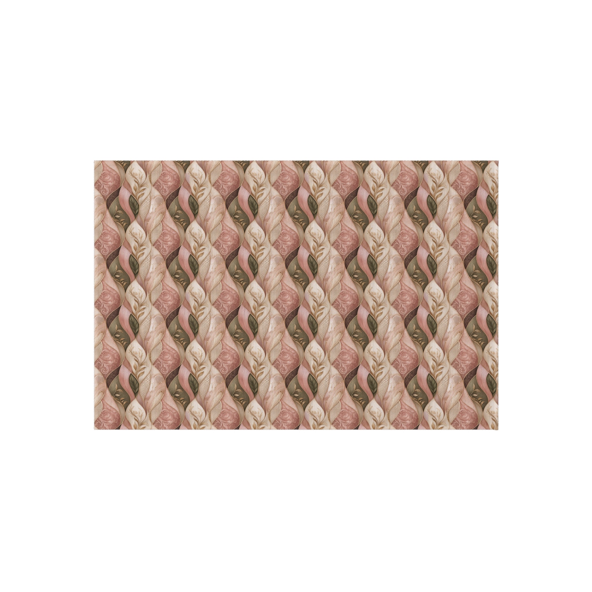 Outdoor Rug — Braided Coral & Sand Pattern Patio Mat