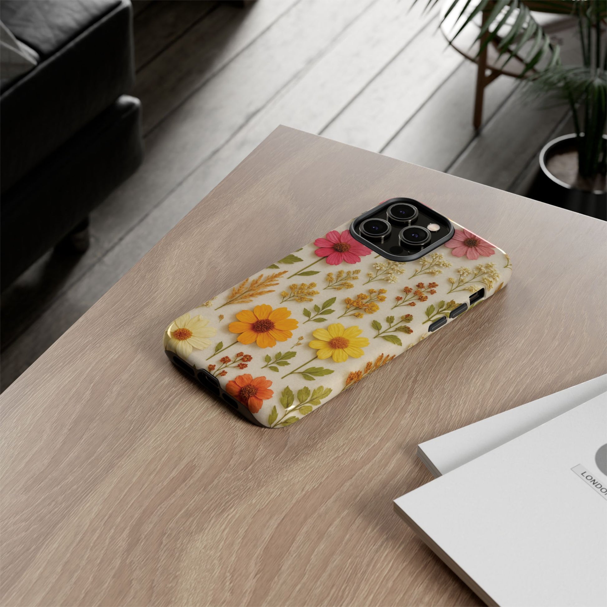 Dried Flowers Illusion Phone Case – Realistic Botanical Aesthetic, Colorful Pressed Floral Art, Trendy Nature-Inspired Protective Cover  iPhone & Samsung Models