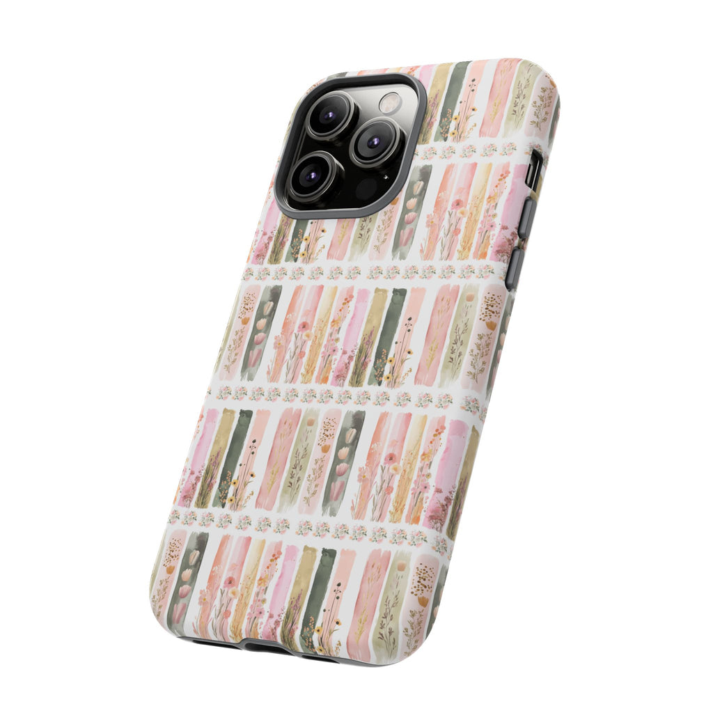 Pastel Brushstroke Floral Phone Case Soft Illusion Flower Design, Aesthetic Protective Cover, Feminine Style, Cute Gift for Her, Fits Most Models