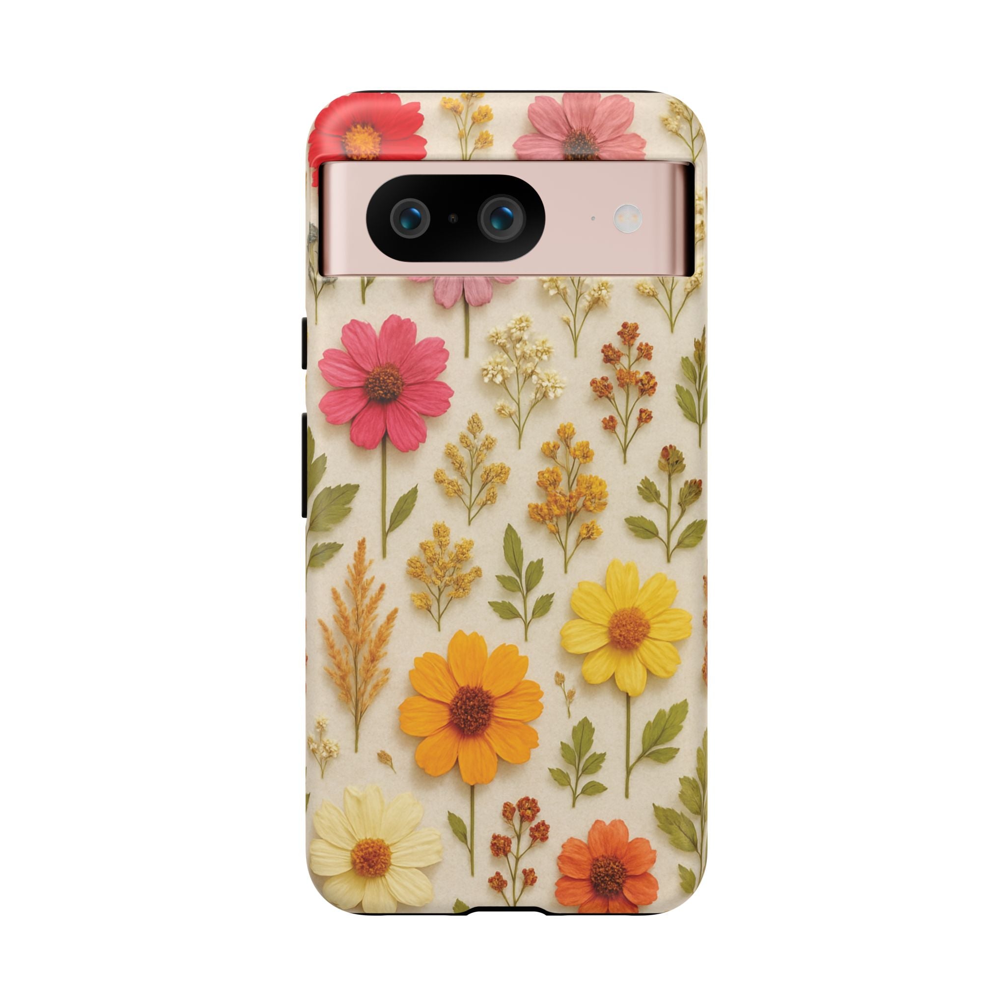 Dried Flowers Illusion Phone Case – Realistic Botanical Aesthetic, Colorful Pressed Floral Art, Trendy Nature-Inspired Protective Cover  iPhone & Samsung Models
