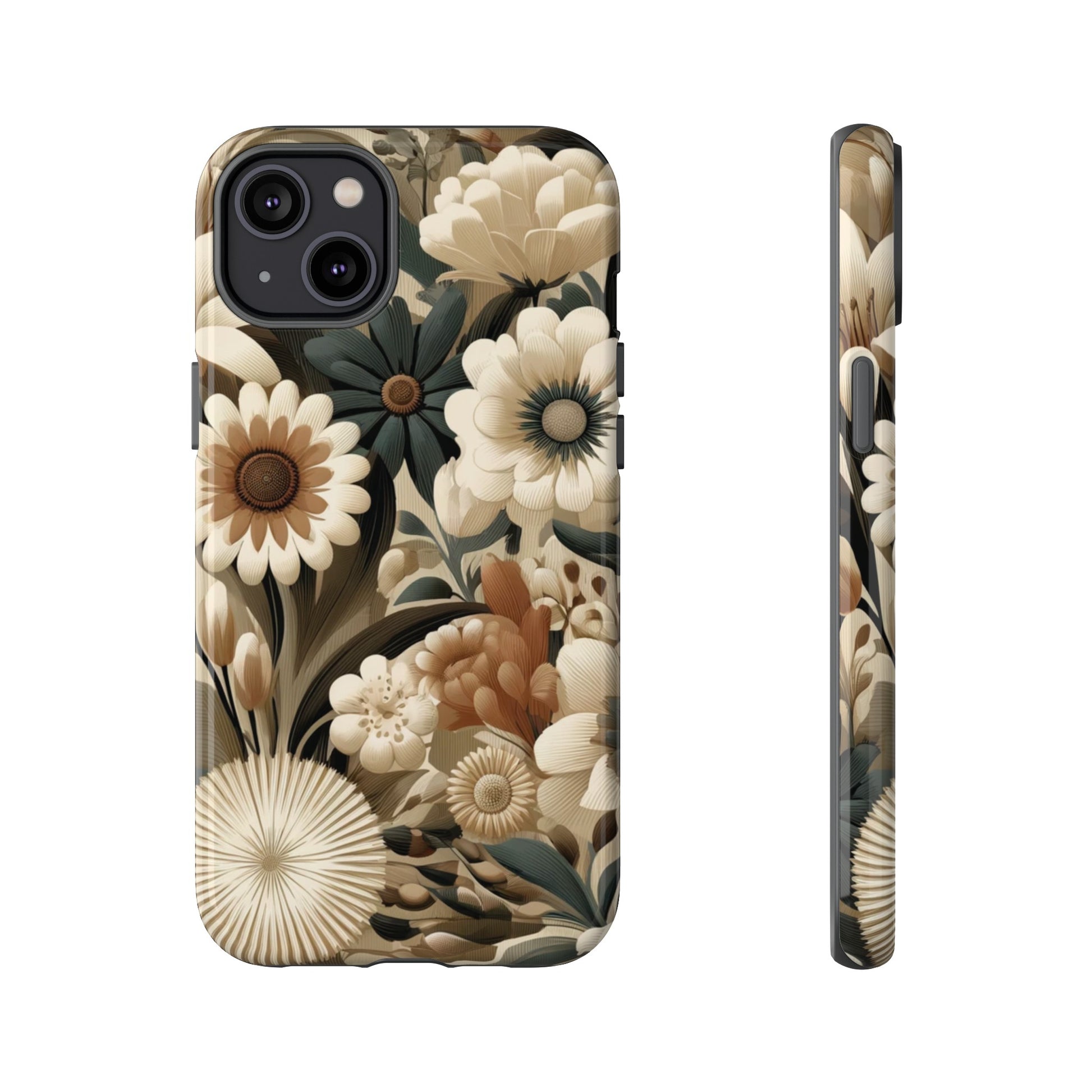 Mid-century Modern Floral Phone Case Durable for iPhone Samsung Gift iPhone 15, 14, 13 Samsung Pixel Gift for Mom Accessory Gift for Her