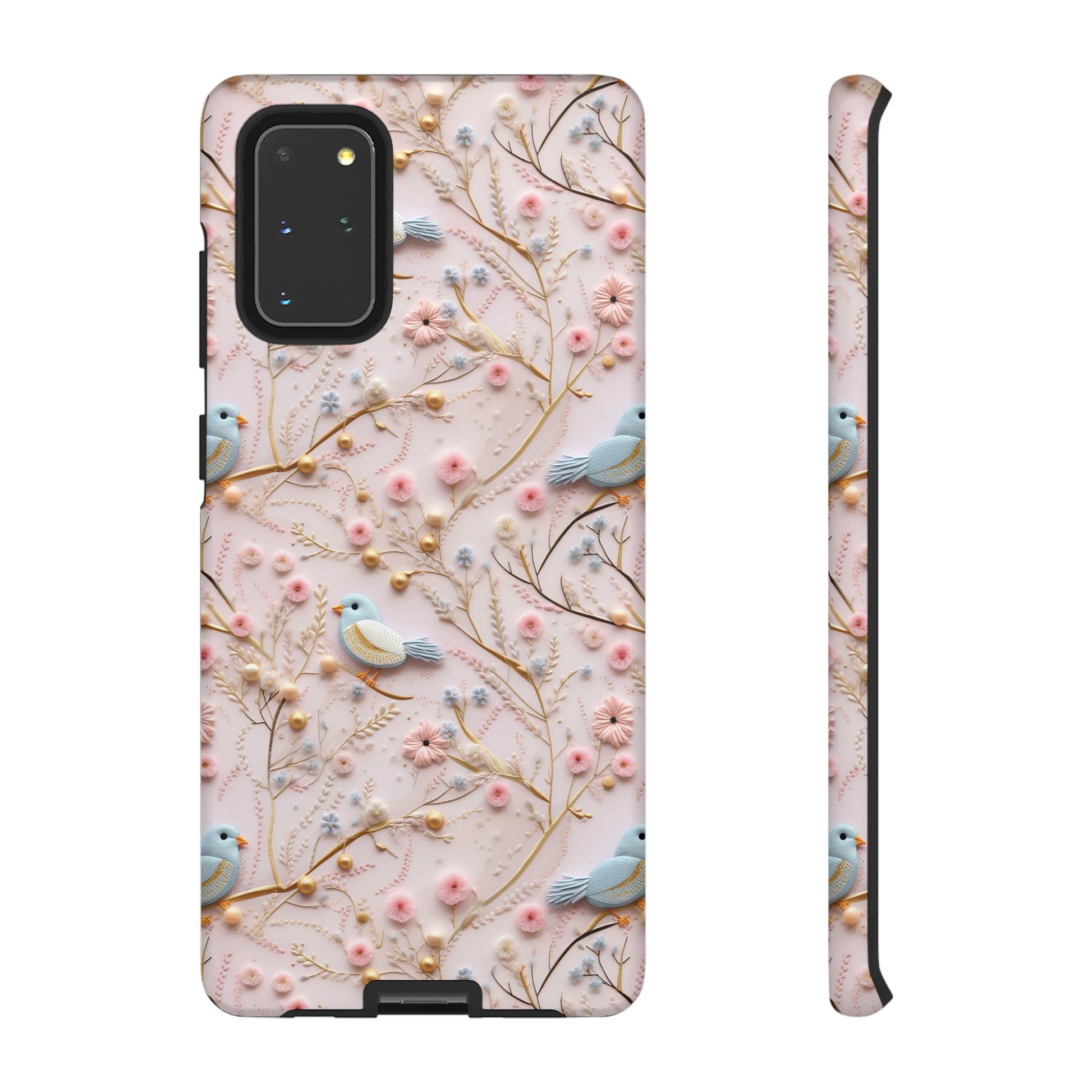 3D Birds Elegant Faux Flowers Phone Case Stylish & Durable for iPhone Samsung Gift iPhone 15, 14, 13 Samsung Pixel Gift for Mom Accessory Gift for Her