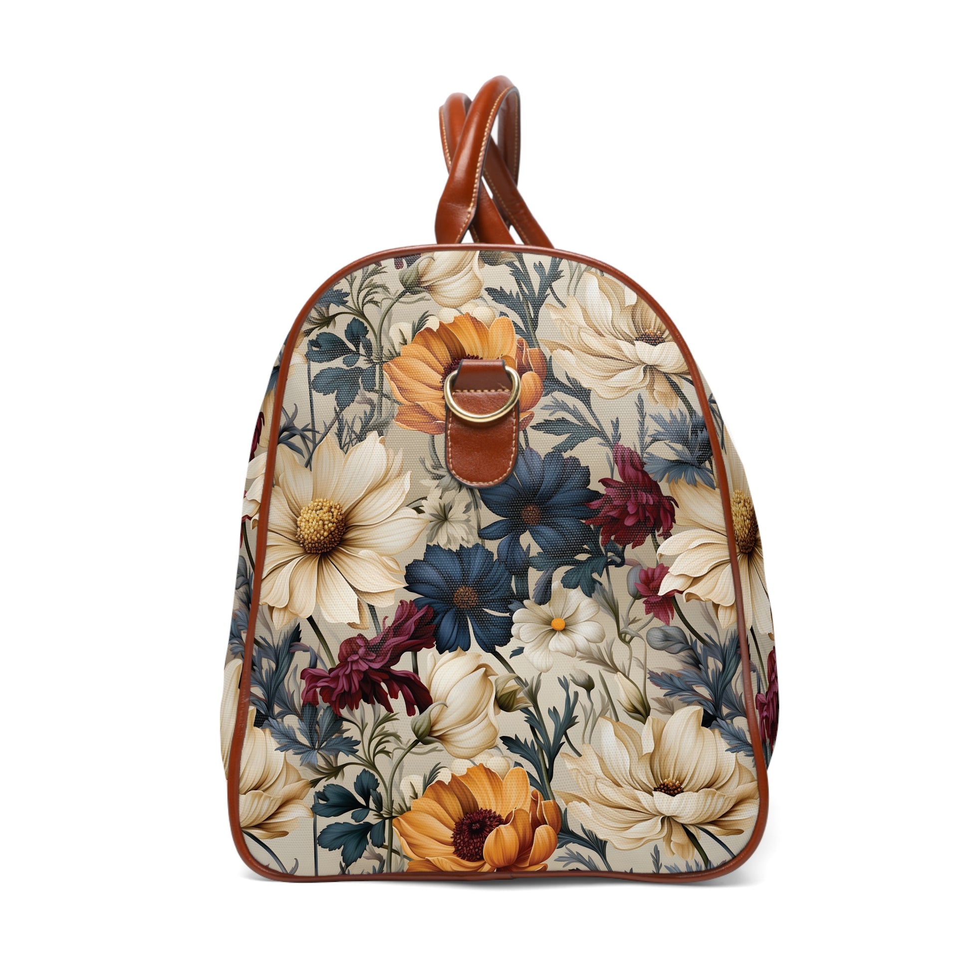 Stylish Waterproof Travel Bag Winter Floral in Navy, Amethyst, White Durable Versatile for Travel, Gym, and Everyday Adventures | Shop the Perfect All-Season Bag Perfect for Adventurers - MRSBYVALLE