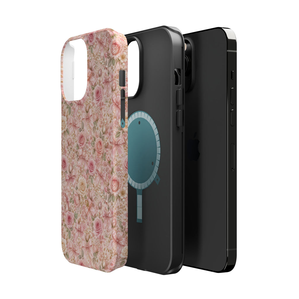 Floral Rose Pattern Magnetic Impact-Resistant Phone Case iPhone and Samsung