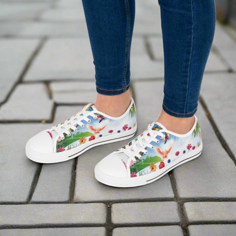 Tropical Birds Women's Low Top Sneakers Breathable Polyester Canvas, Lightweight Stylish Comfortable All-Day Wear, Perfect for Walking and Everyday Activities - MRSBYVALLE