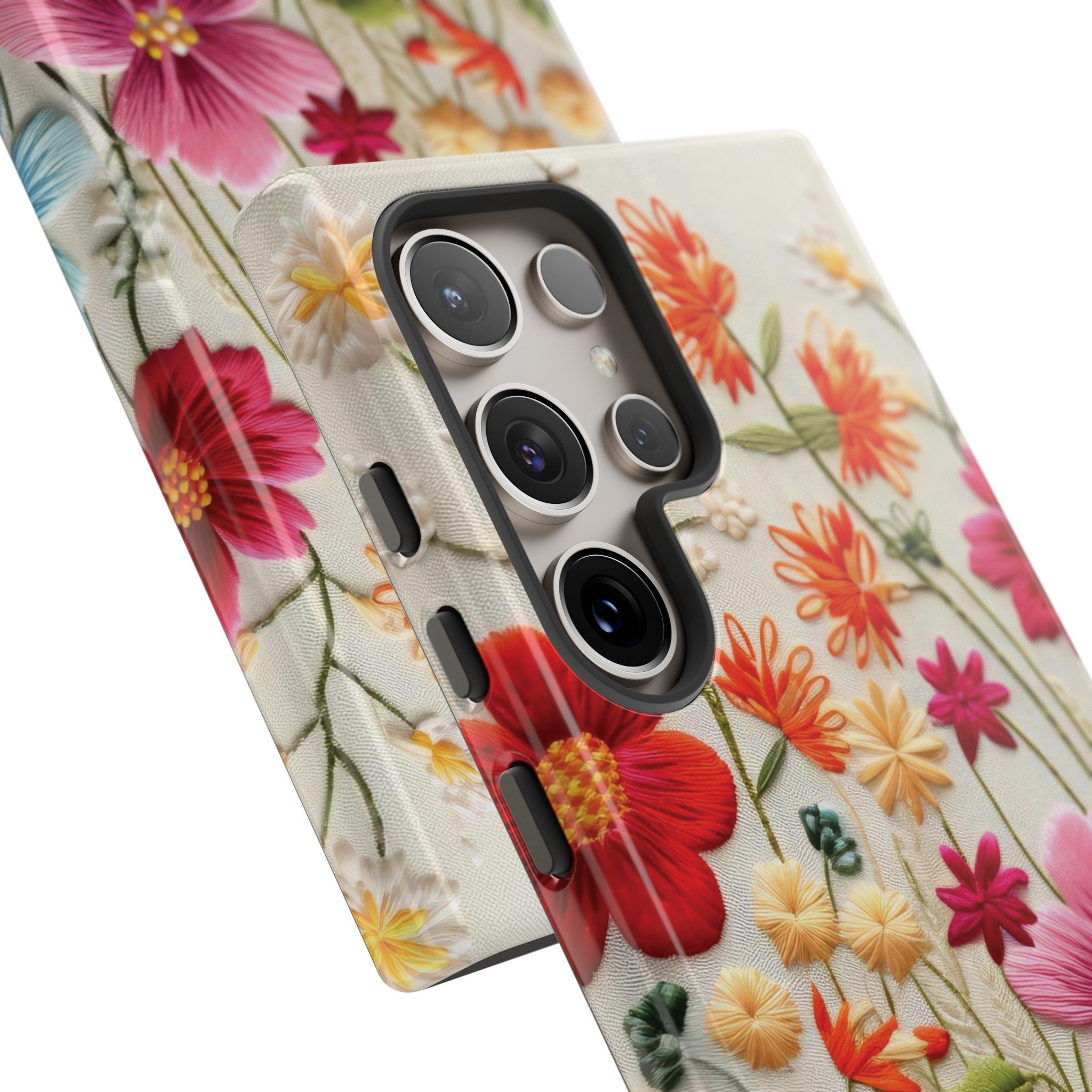 3D Floral Phone Case Elegant Faux Flower Durable for iPhone Samsung Smartphone iPhone 15, 14, 13 Samsung Gift for Mom