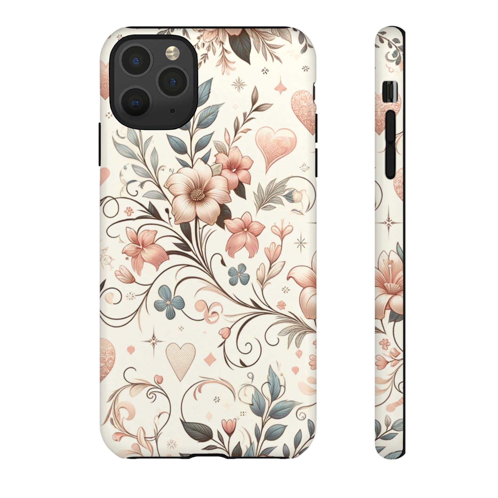 Floral Design Luxury Phone Tough Case Floral Elegant Durable Stylish for Modern Devices iPhone 17, 16 15, Samsung iPhone Samsung Accessory Gift for Her