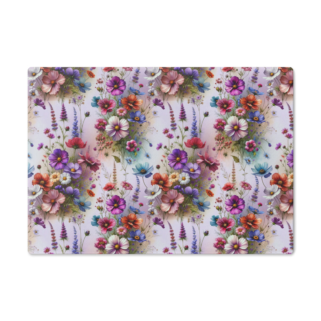 Cutting Board Floral Tempered Glass Cutting Board Durable Kitchen Decor with Elegant Flower Design, Housewarming, New House Gift - MRSBYVALLE