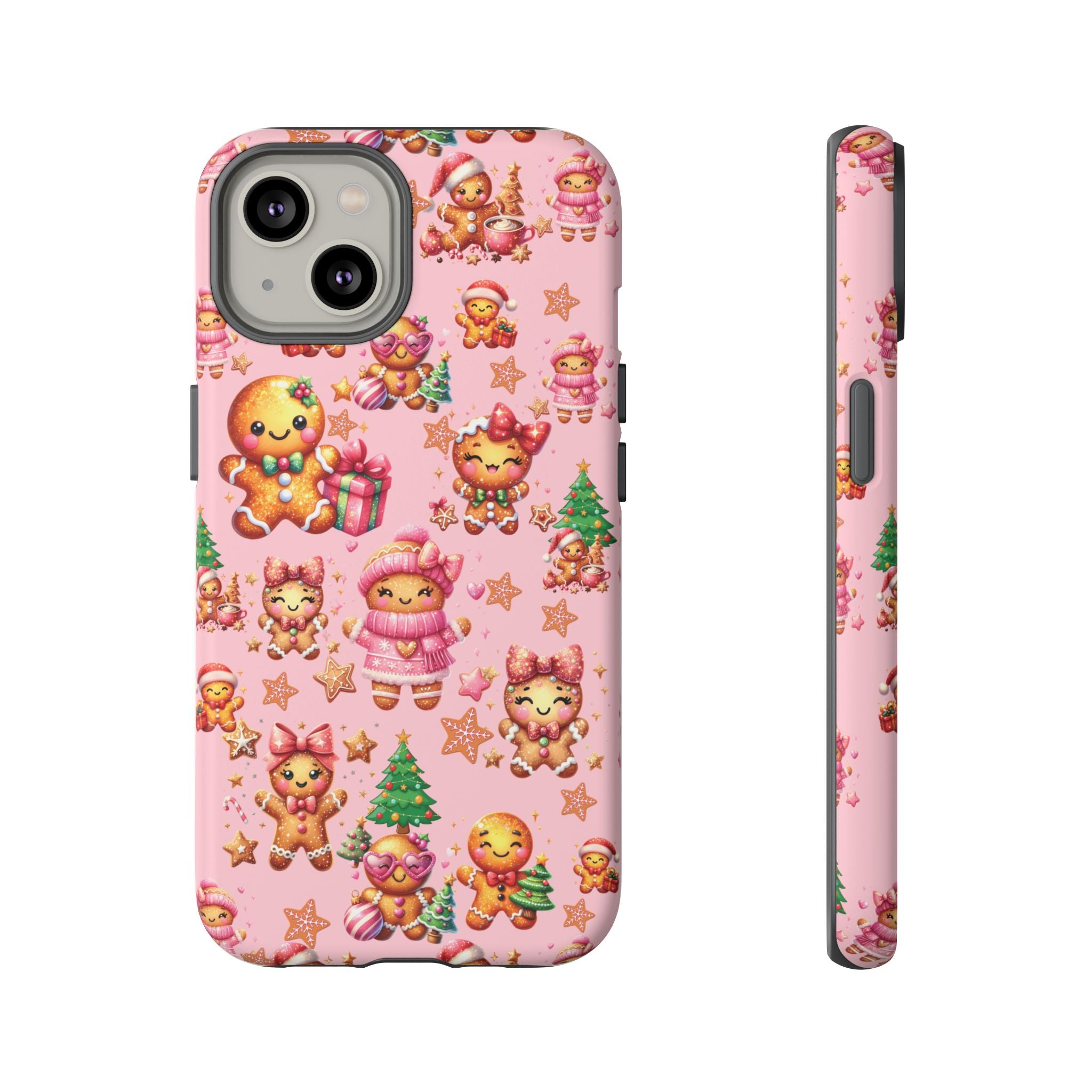 Adorable Pink Gingerbread Girl Phone Case Girly Holiday Vibes, Sweet Christmas Aesthetic, Cute & Festive Gift Idea for Her, Fun Protective Cover