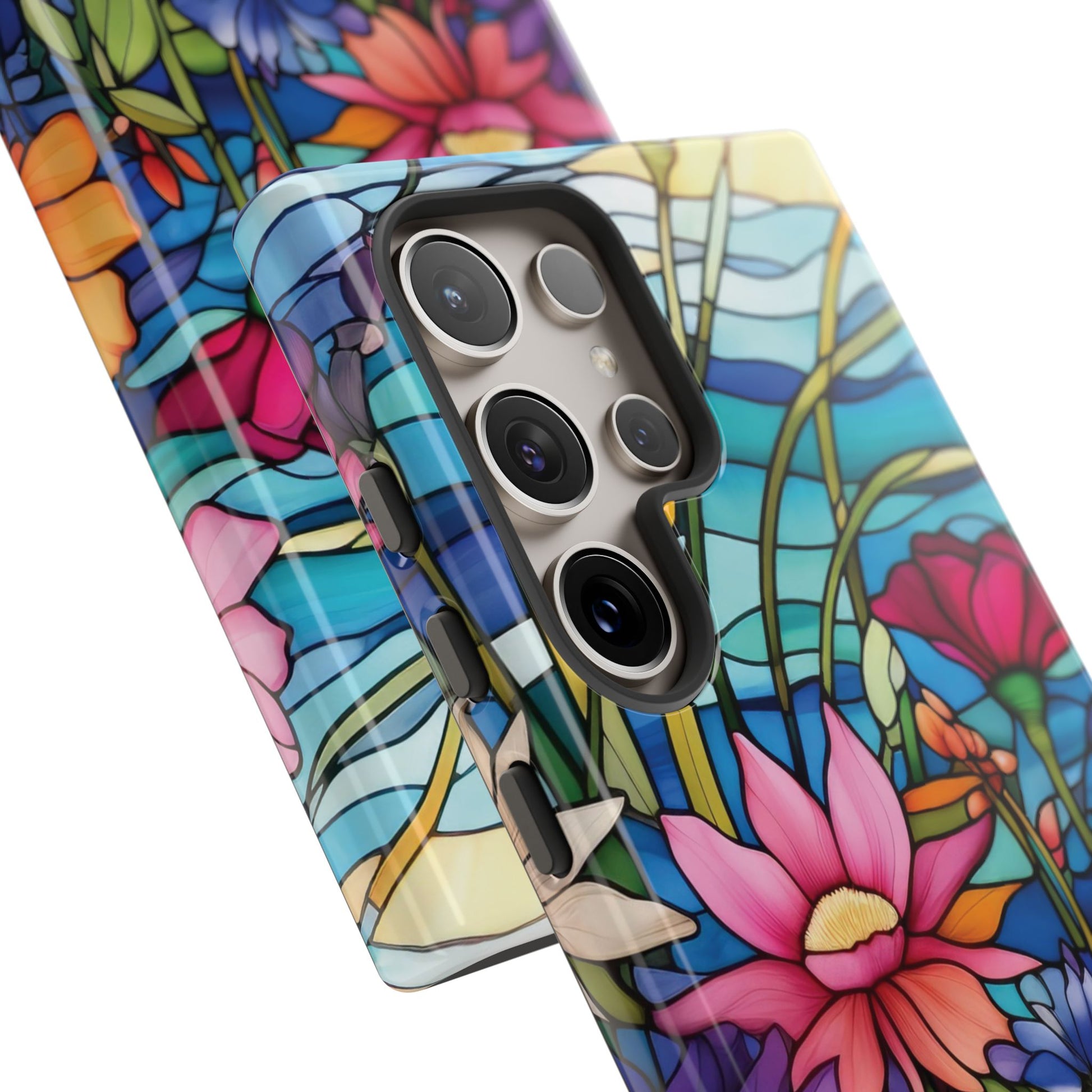 Wildflowers Stain Glass Illusion Phone Case Unique Holiday Protection for Your Device | Stylish & Durable Cover Gift for Her Phone 15, Samsung iPhone Samsung Accessory Gift for Her