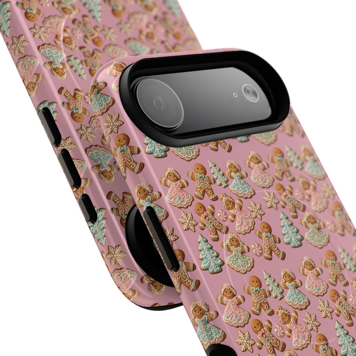 Phone Case — Pink Gingerbread Cookies Pattern Tough Magnetic Case
