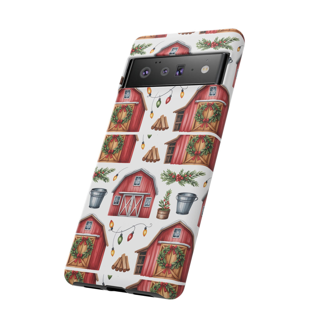 Farmhouse Christmas Design Phone Case - Stylish, Protective Cover for All Models Gift for Mom Accessory Gift for Her