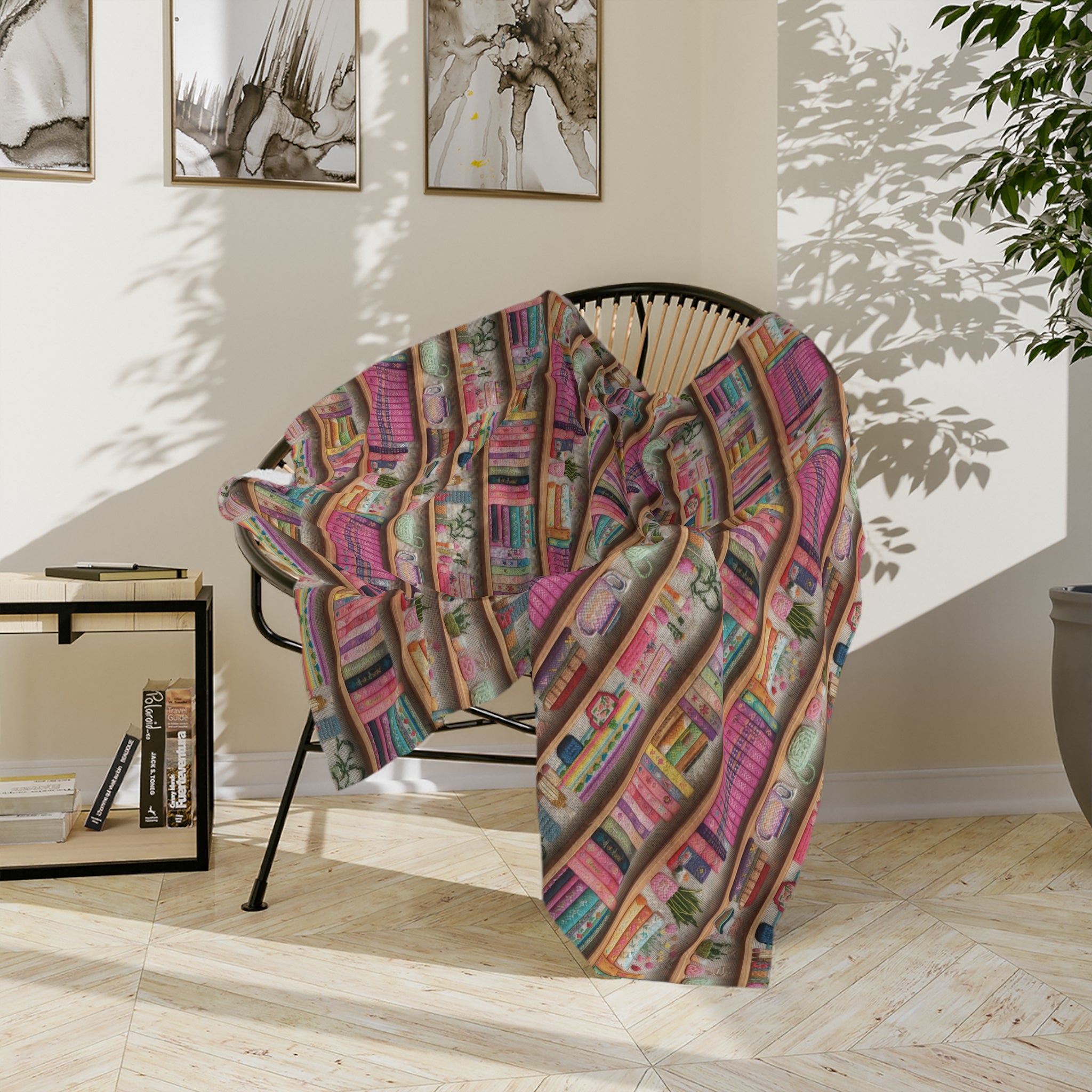 Enchanting 3D Embroidery Illusion Books on Pastel Shelves Minky Blanket Perfect for Readers and Literary Enthusiasts Ultra Soft lightweight Perfect for Home, Couch, or Bed | Best Gift  Comfort Blanket, Perfect for Snuggling Housewarming Gift Throw - MRSBYVALLE