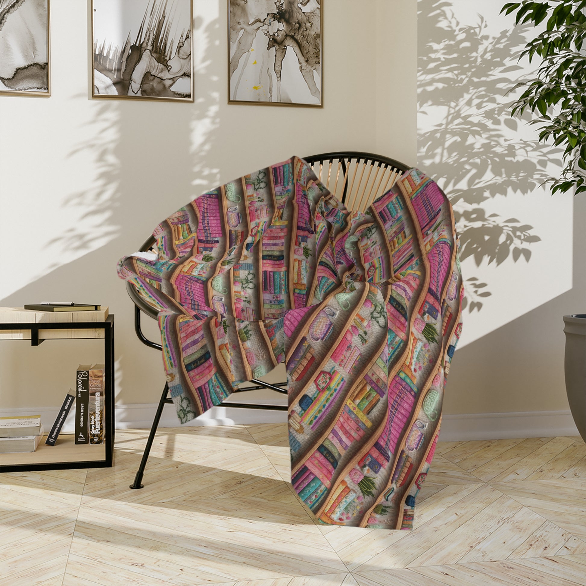Enchanting 3D Embroidery Illusion Books on Pastel Shelves Minky Blanket Perfect for Readers and Literary Enthusiasts Ultra Soft lightweight Perfect for Home, Couch, or Bed | Best Gift  Comfort Blanket, Perfect for Snuggling Housewarming Gift Throw - MRSBYVALLE