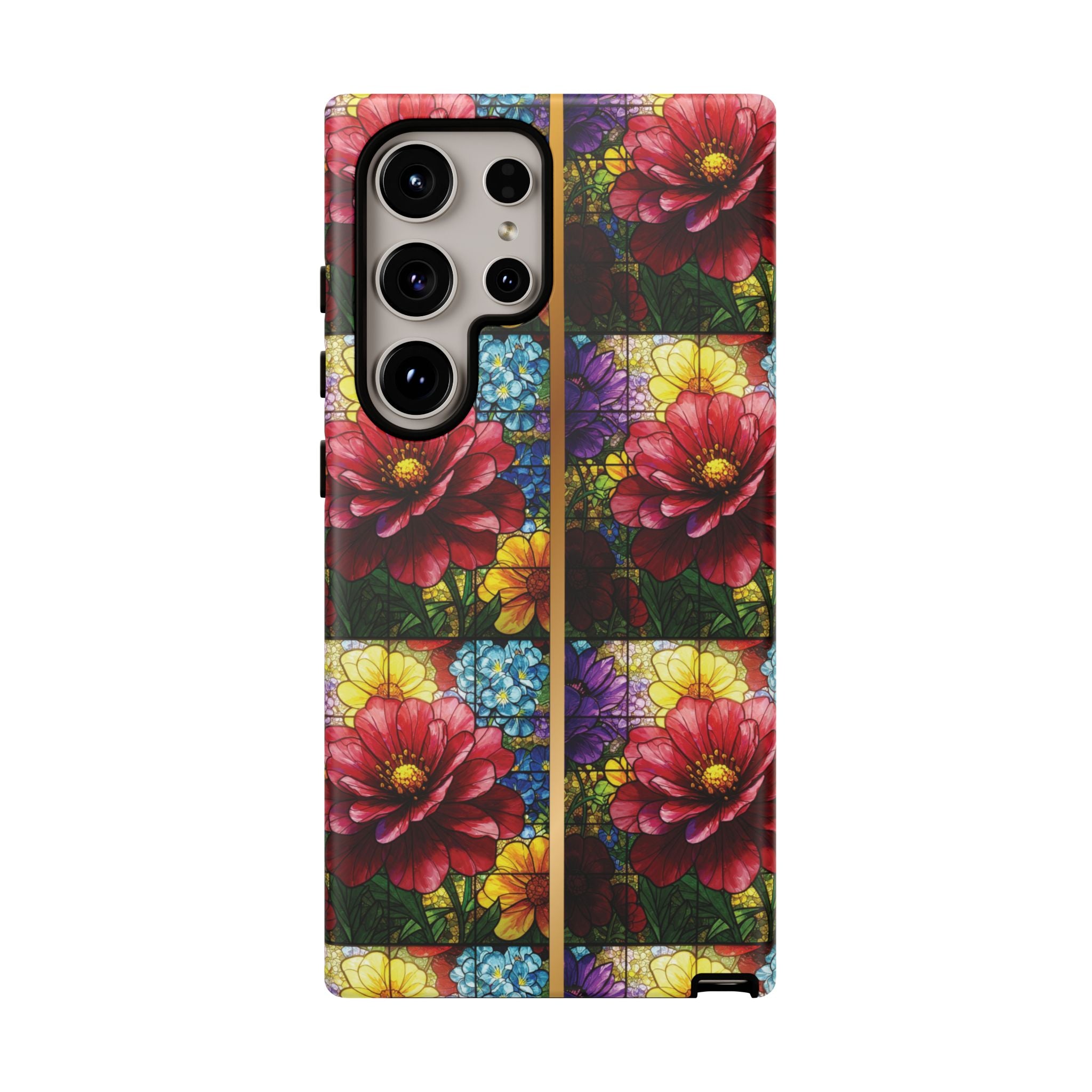 Stained Glass Illusion Floral Phone Case  3D Colorful Flower Design, Protective Christian Gift, Fits iPhone, Samsung, Google Pixel