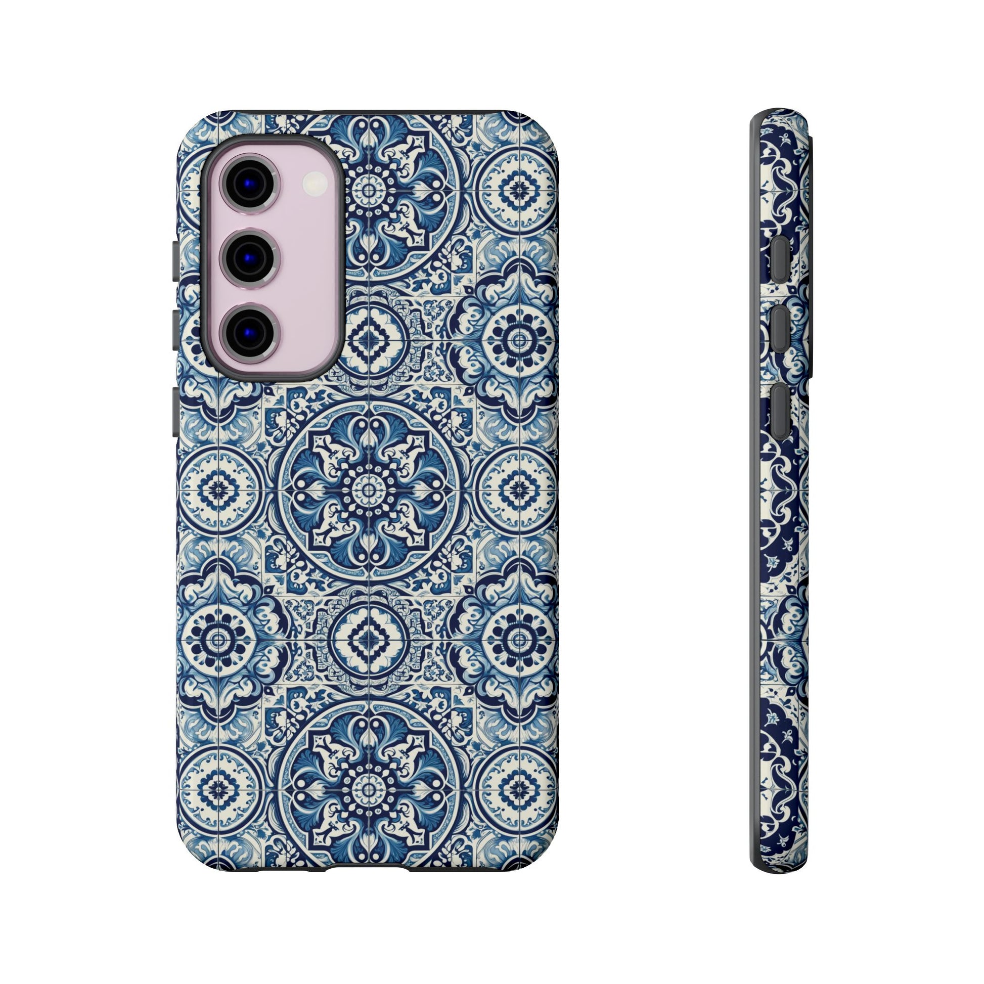 Azulejo Tile Phone Case Elegant Mediterranean Blue Porcelain Design iPhone 17, 16, 15, Samsung iPhone Samsung Accessory Gift for Her
