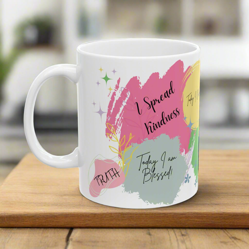 Empower Your Day Positive Affirmations Ceramic Mug (11oz, 15oz) – Inspiring Daily Quote Mug for Confidence, Self-Love, and Motivation – Perfect Gift Idea