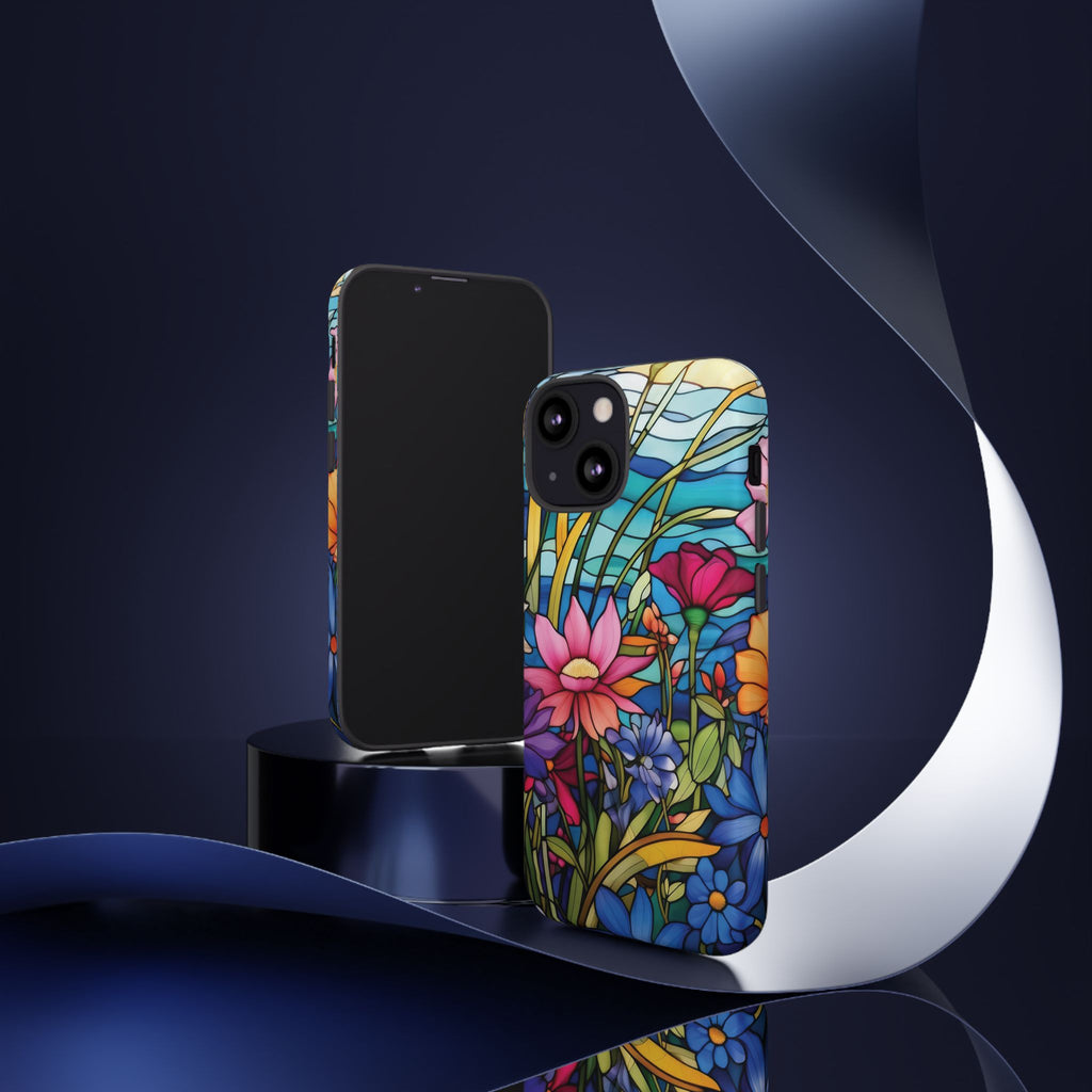 Wildflowers Stain Glass Illusion Phone Case Unique Holiday Protection for Your Device | Stylish & Durable Cover Gift for Her Phone 15, Samsung iPhone Samsung Accessory Gift for Her