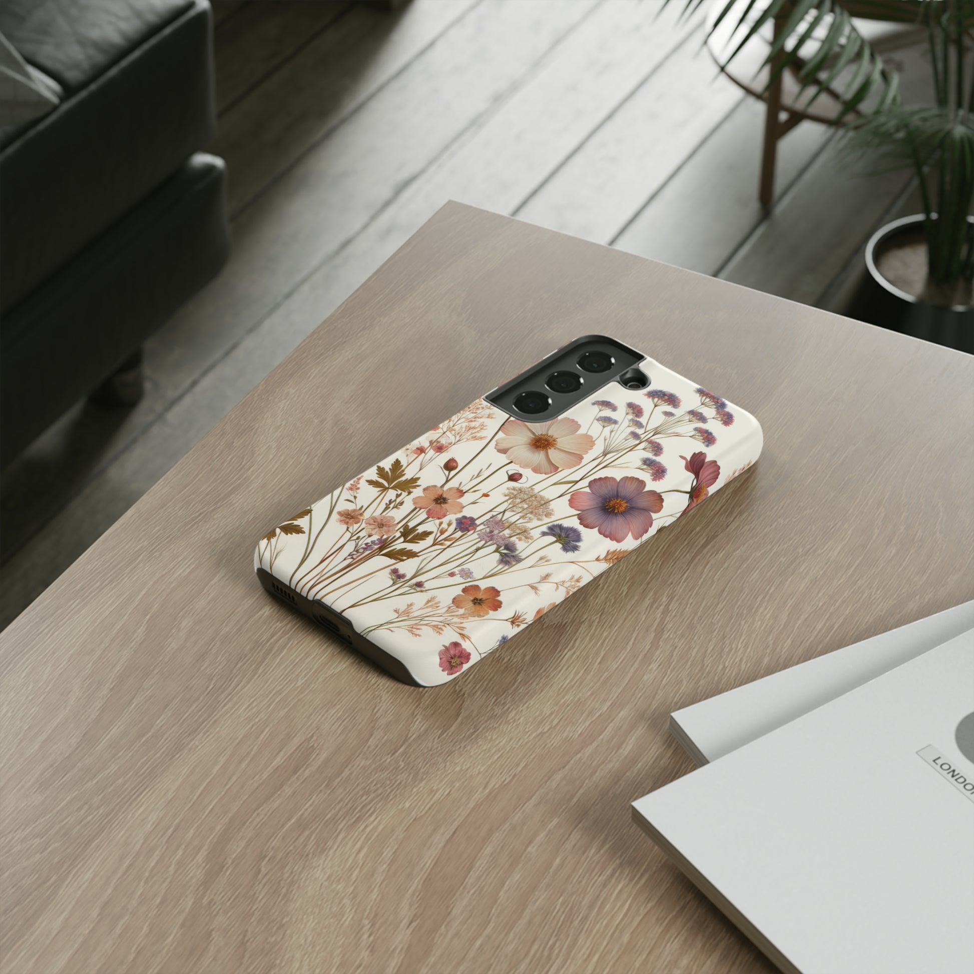 Wildflower Boho Luxury Phone Tough Case Floral Elegant Durable Stylish for Modern Devices iPhone 15, Samsung iPhone Samsung Accessory Gift for Her.