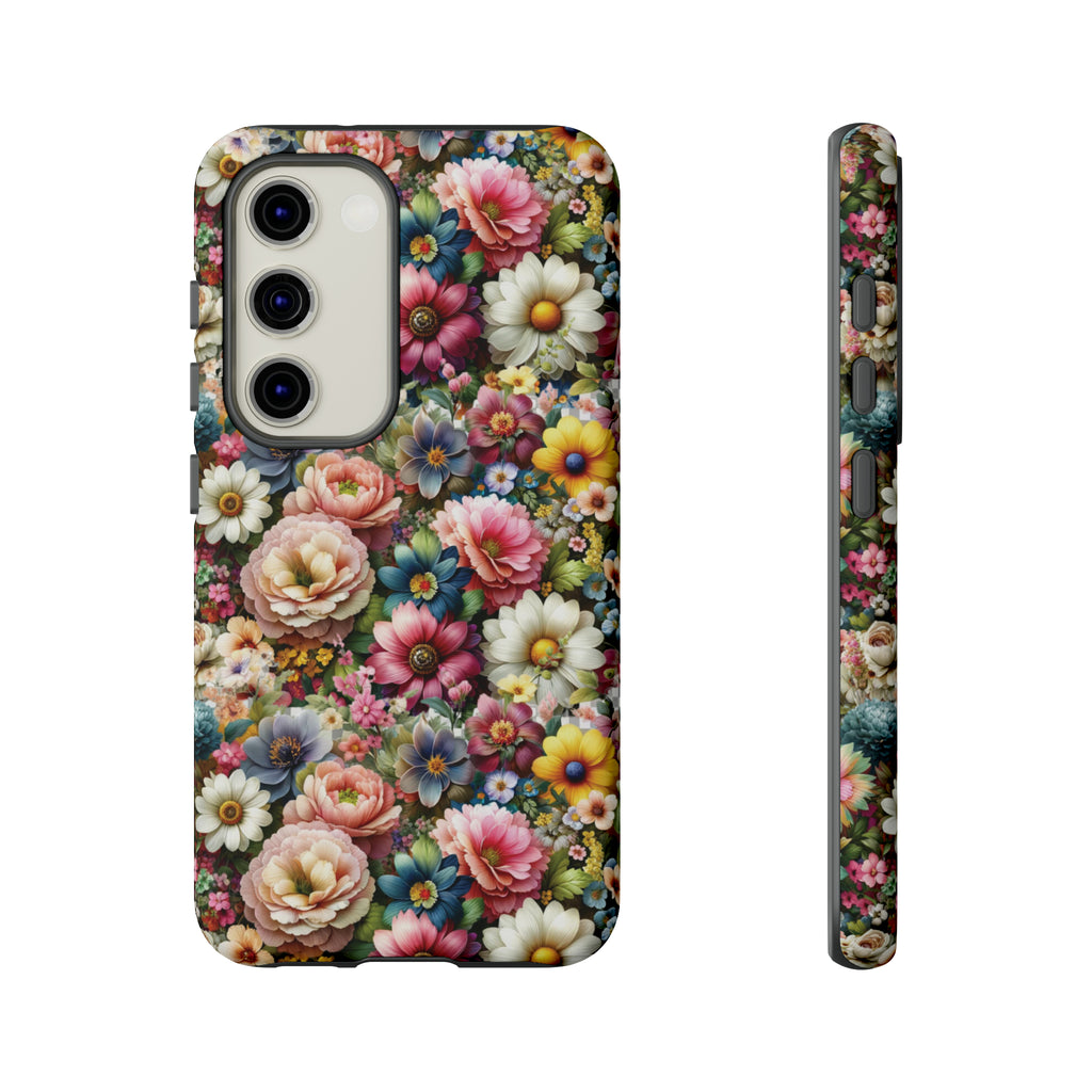 Floral Luxury Phone Tough Case Floral Elegant Durable Stylish for Modern Devices iPhone 15, Samsung iPhone Samsung Accessory Gift for Her.
