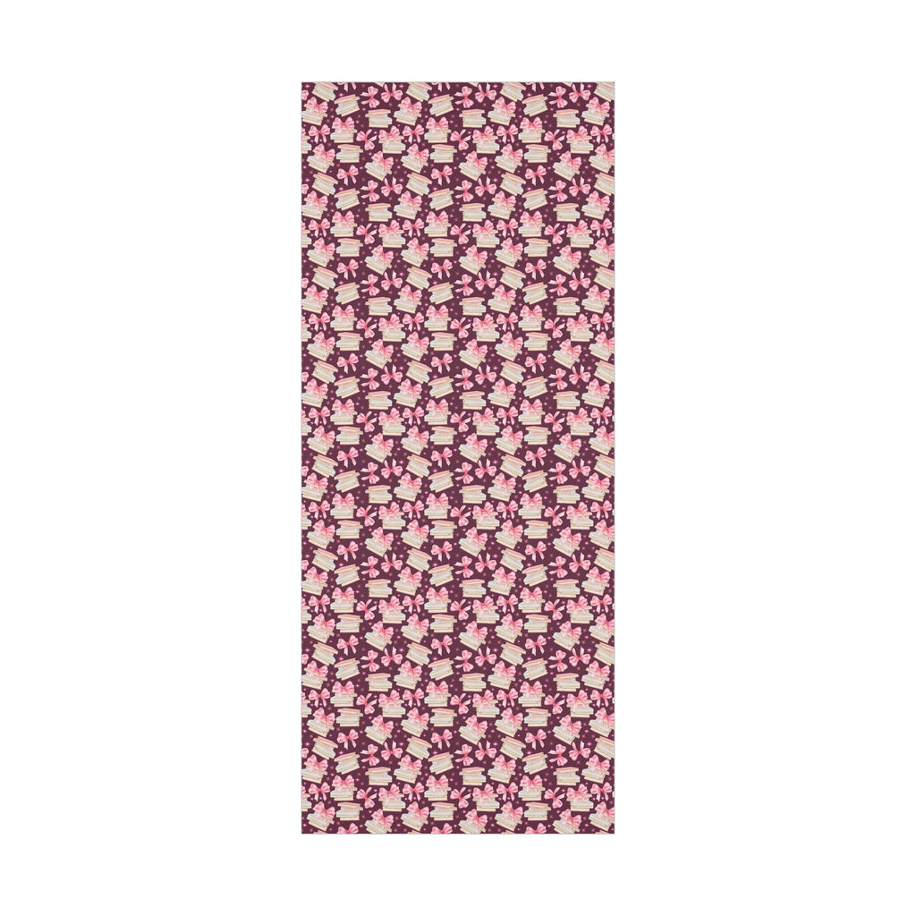 Coquette Pink Bows Books Plum Wrapping Paper Festive Holiday Gift Wrap with Perfect for Christmas Presents, Crafting, & Holiday Decor – Premium Quality - MRSBYVALLE