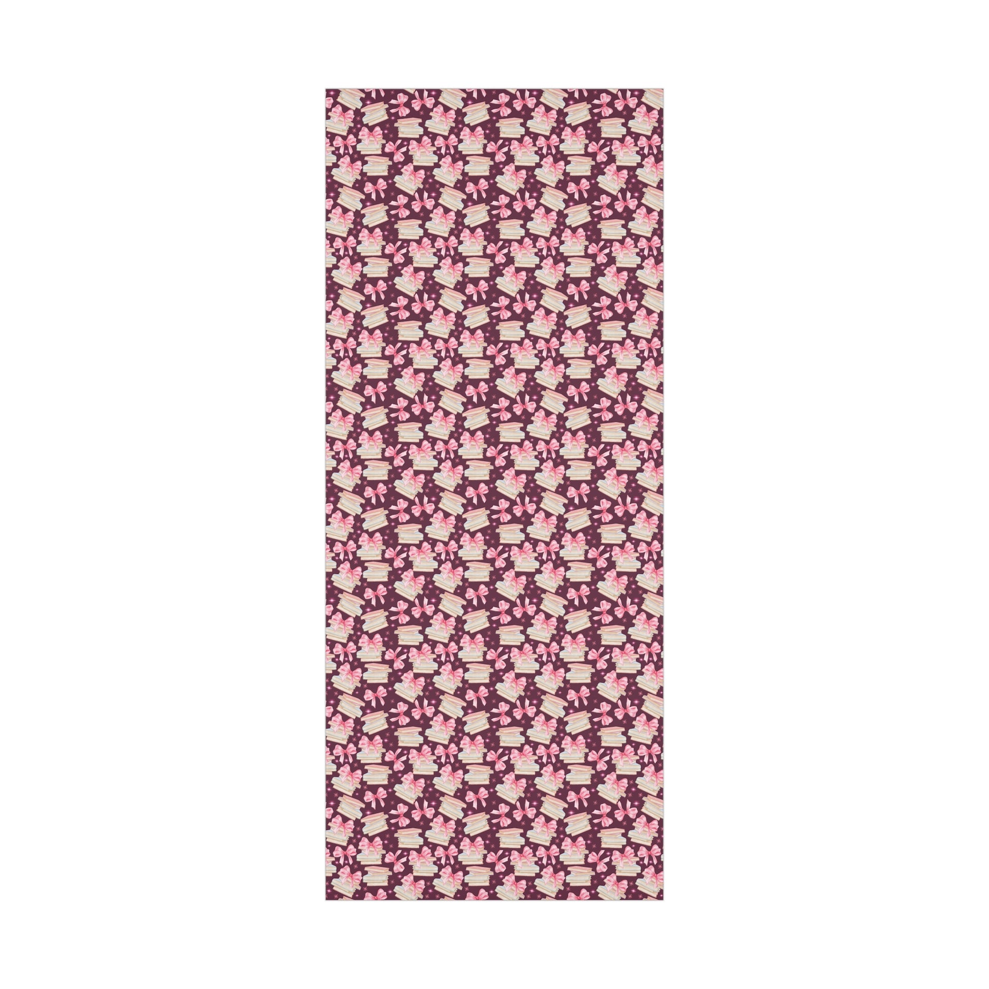 Coquette Pink Bows Books Plum Wrapping Paper Festive Holiday Gift Wrap with Perfect for Christmas Presents, Crafting, & Holiday Decor – Premium Quality - MRSBYVALLE
