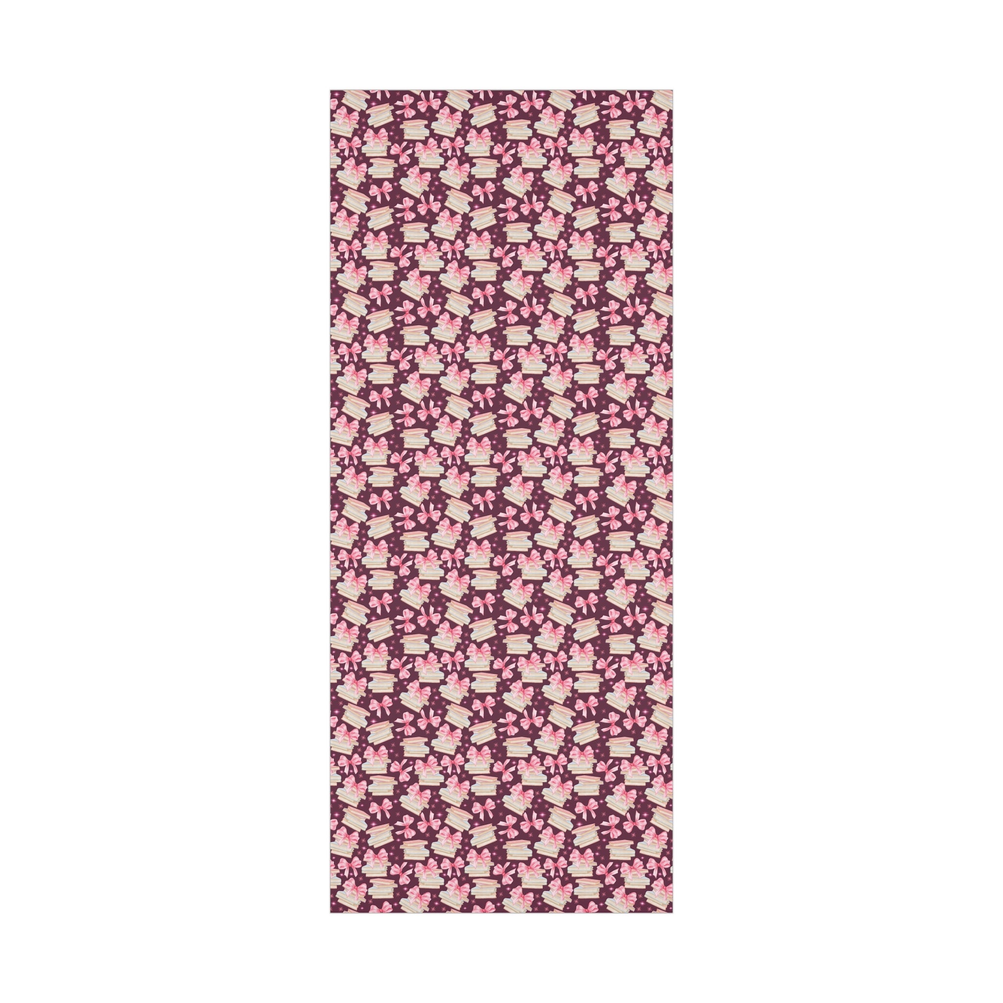 Coquette Pink Bows Books Plum Wrapping Paper Festive Holiday Gift Wrap with Perfect for Christmas Presents, Crafting, & Holiday Decor – Premium Quality - MRSBYVALLE