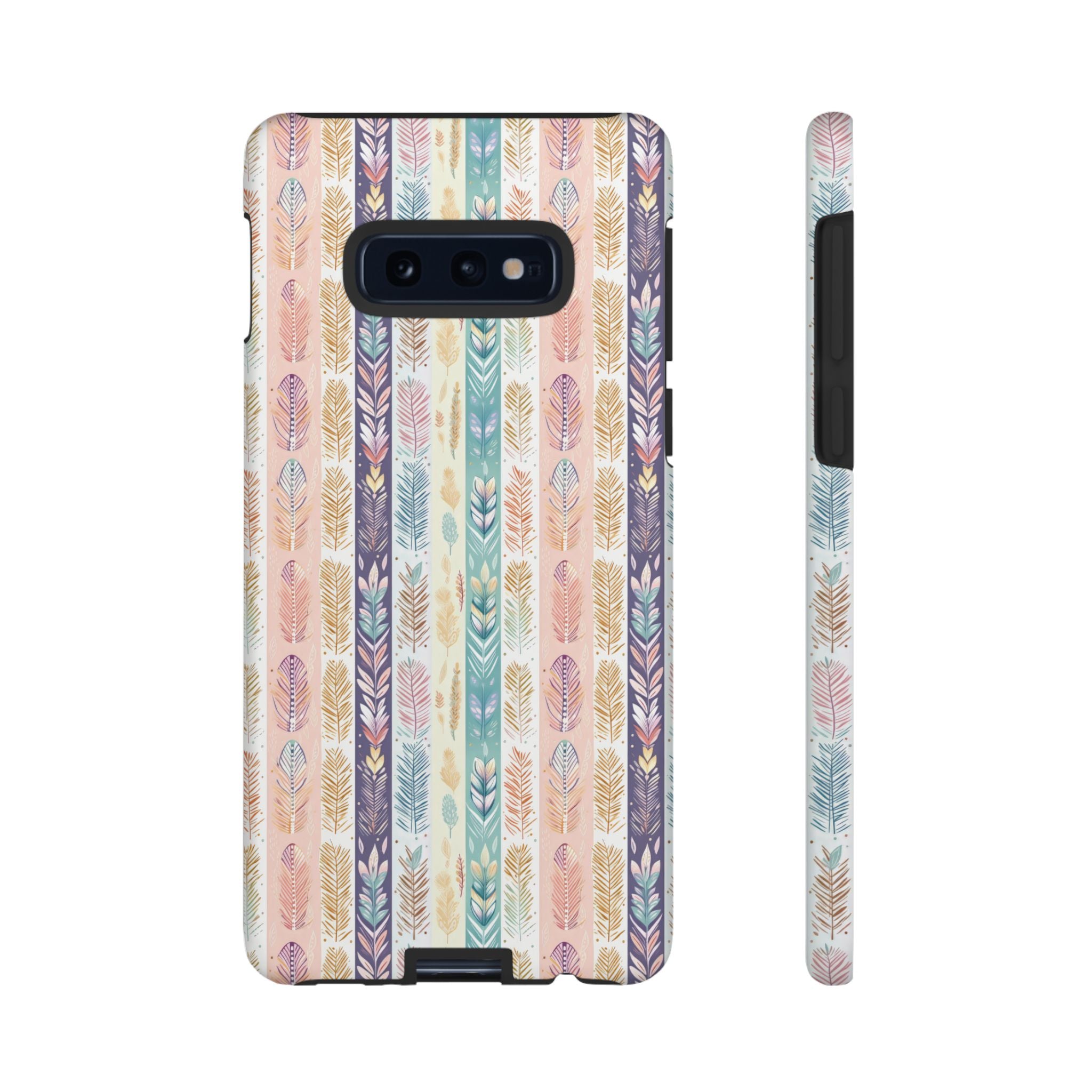 Boho Pastel Feathers Modern Watercolor Abstract Phone Case Compatible with iPhone, Samsung & More - Stylish, Durable Protection with Vibrant Artistic Design Perfect Gift for Her