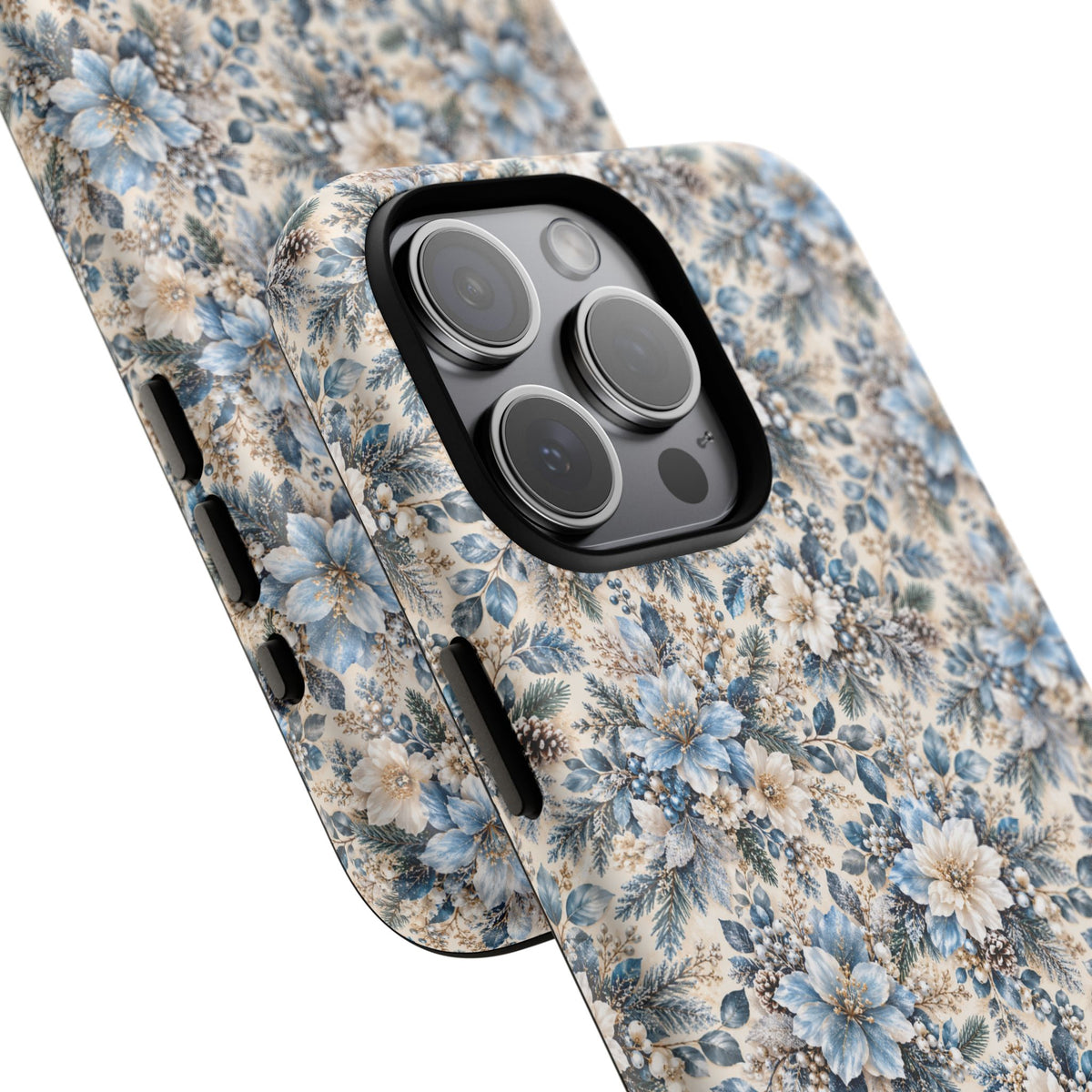 Icy Blue Floral MagSafe Tough Phone Case