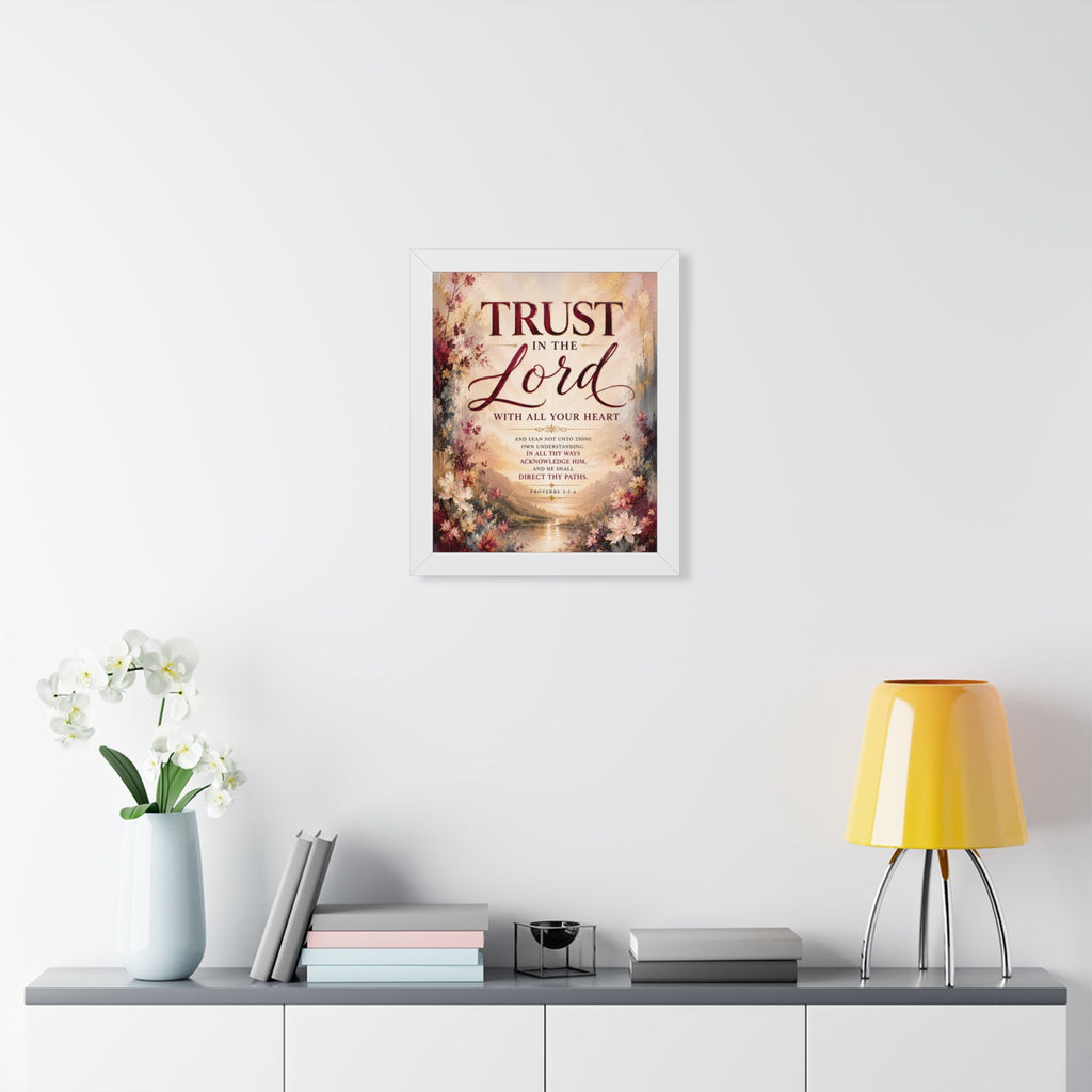 Trust in the Lord Scripture Art Poster | Framed Vertical Poster