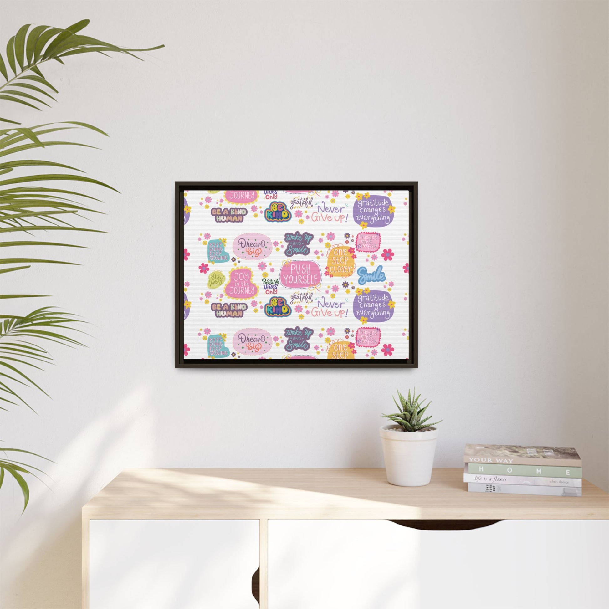 Good Vibes Only Canvas Wall Art – Ready‑to‑Hang Motivational Quote Picture, Positive Affirmation Home & Office Décor, Uplifting Gift Idea Bedroom, or Office Décor Gift for Mom