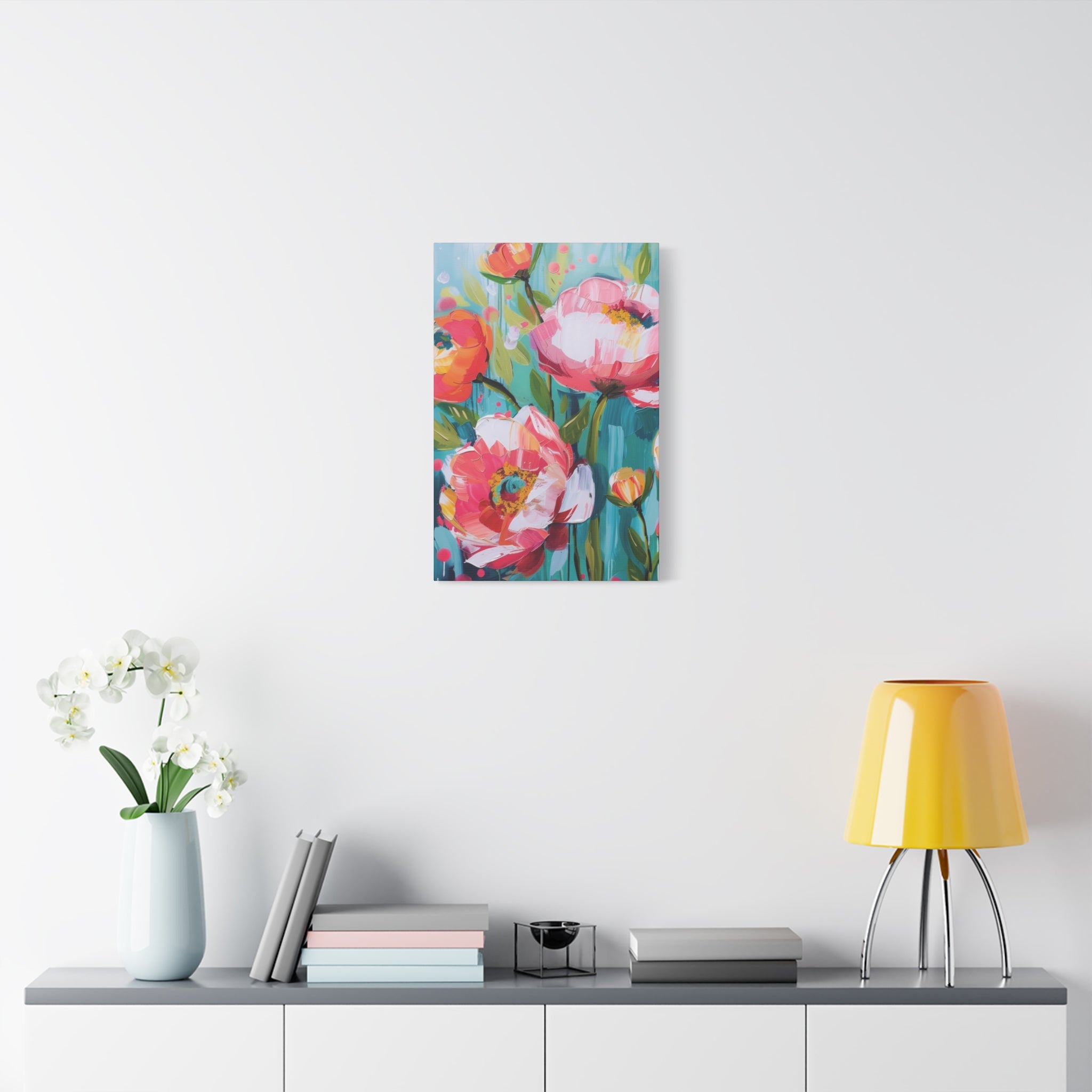 Unique Boho Floral Wall Art Matte Canvas Stretched, Vibrant Botanical Design, Perfect for Living Room, Bedroom, or Office Decor, Adds a Stylish Touch to Any Space - MRSBYVALLE