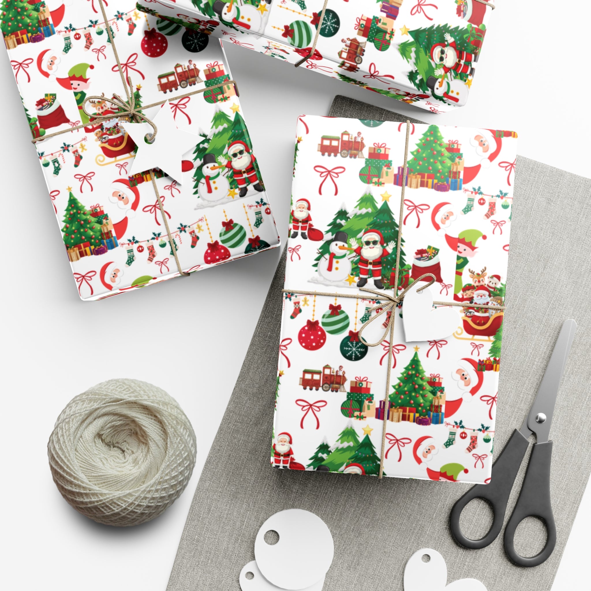 Fun Santa Christmas Theme Wrapping Paper Premium Festive Gift Wrap Roll, Classic Holiday Design, Great for Presents, Durable, Vibrant, and Perfect for Seasonal Gifting