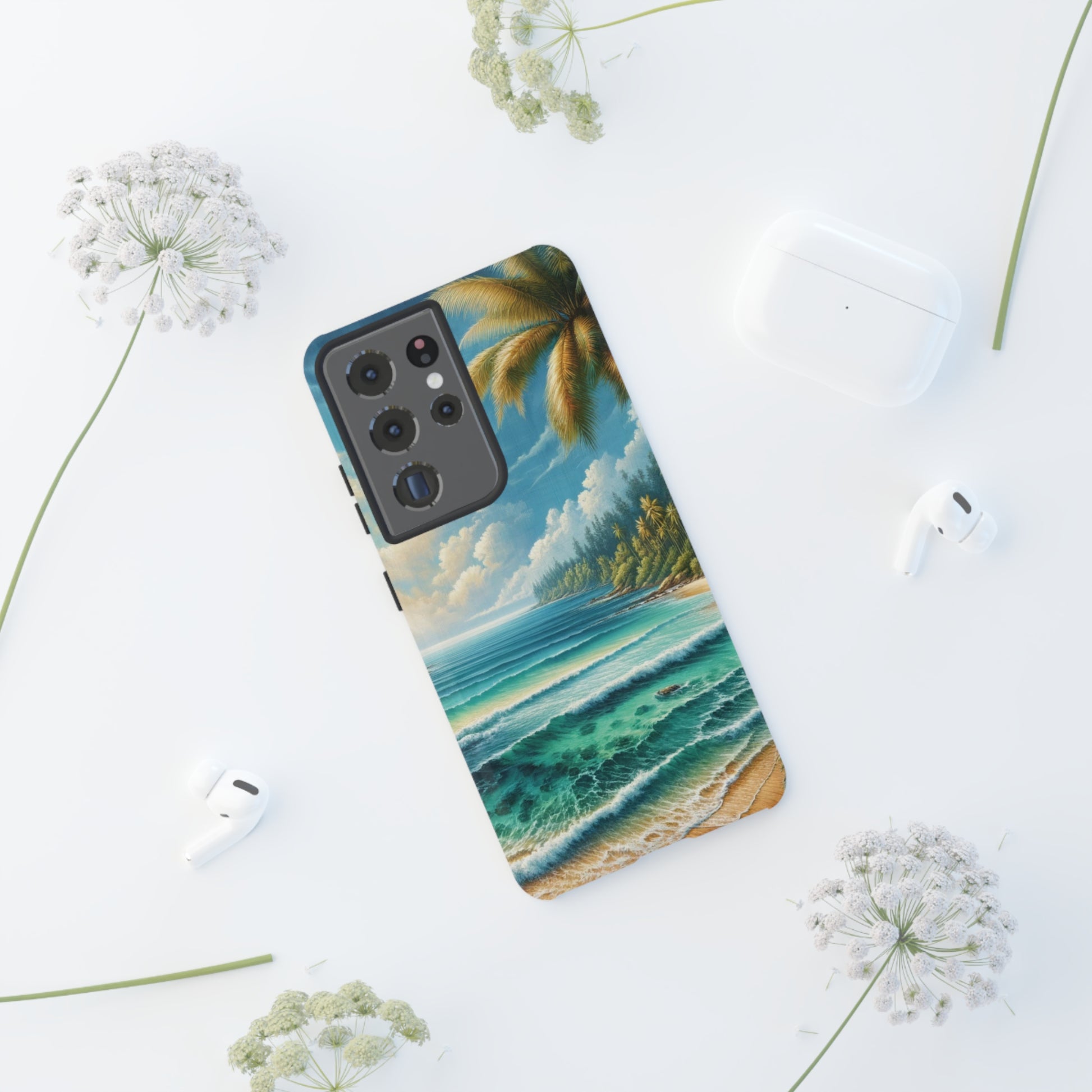 Coastal Serenity Ocean Beach View Protective Phone Case Gift for Her Phone 15, Samsung iPhone Samsung Gift for Her Case iPhone 15, Samsung iPhone Samsung Accessory Gift for Her.