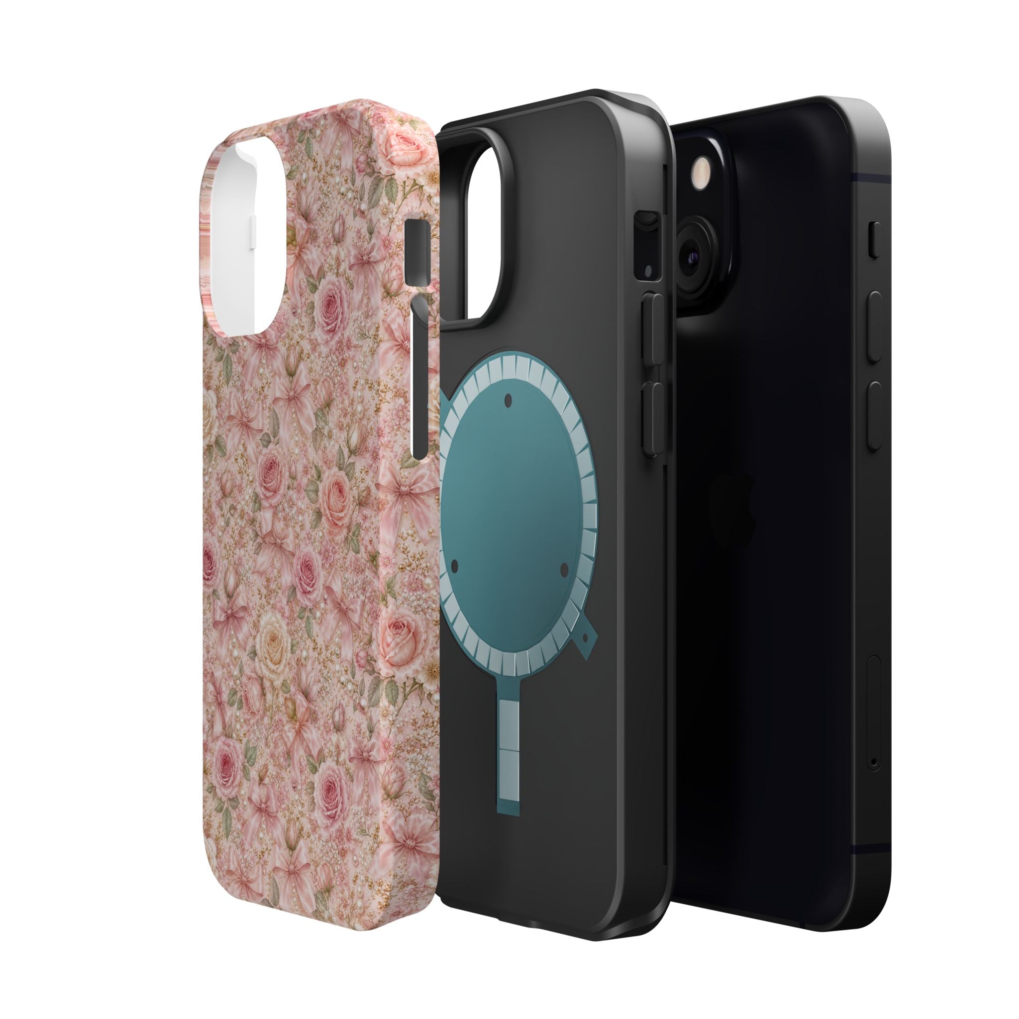 Floral Rose Pattern Magnetic Impact-Resistant Phone Case iPhone and Samsung