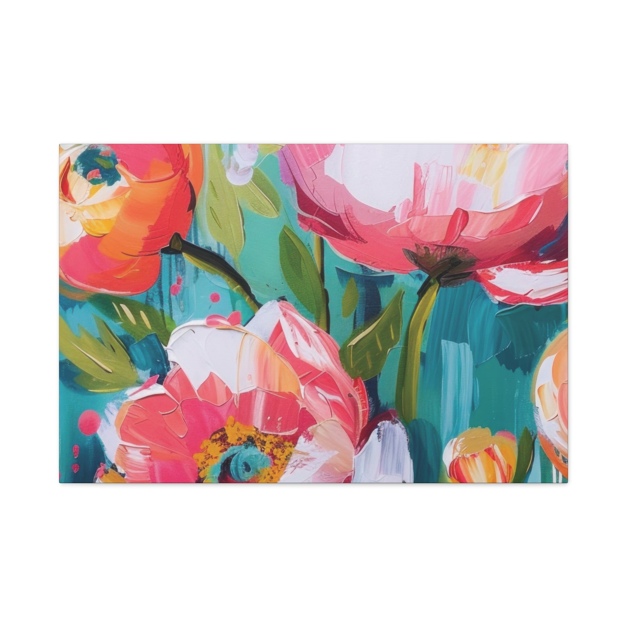 Unique Boho Floral Wall Art Matte Canvas Stretched, Vibrant Botanical Design, Perfect for Living Room, Bedroom, or Office Decor, Adds a Stylish Touch to Any Space - MRSBYVALLE