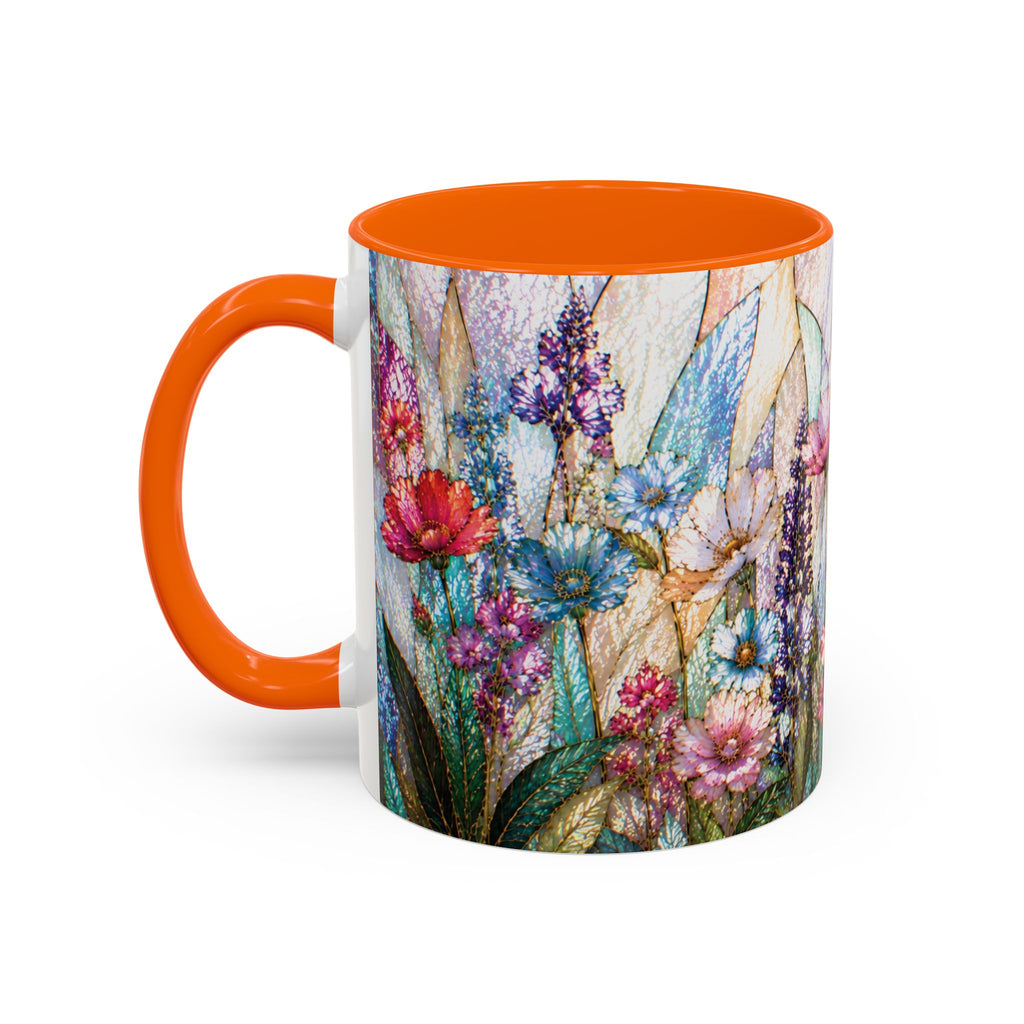Wildflower Watercolor Coffee Mug Vibrant Wildflower Accent 11/15oz Stain Glass Illusion