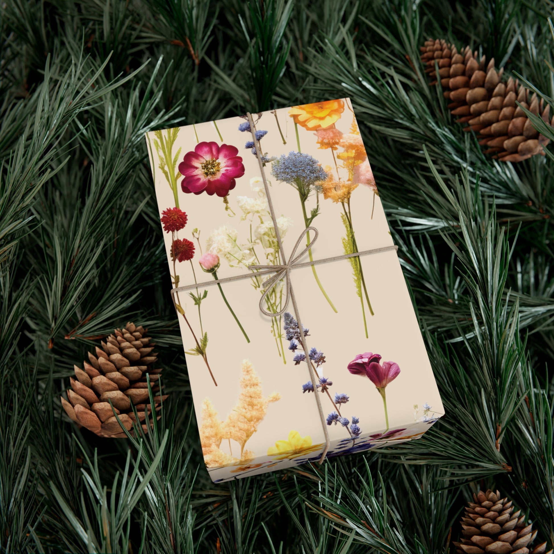 Wildflowers Press Illusion Floral Symphony Timeless Wrapping Paper Perfect for Weddings, Bridal & Baby Showers Eco-Friendly, All Occasion.