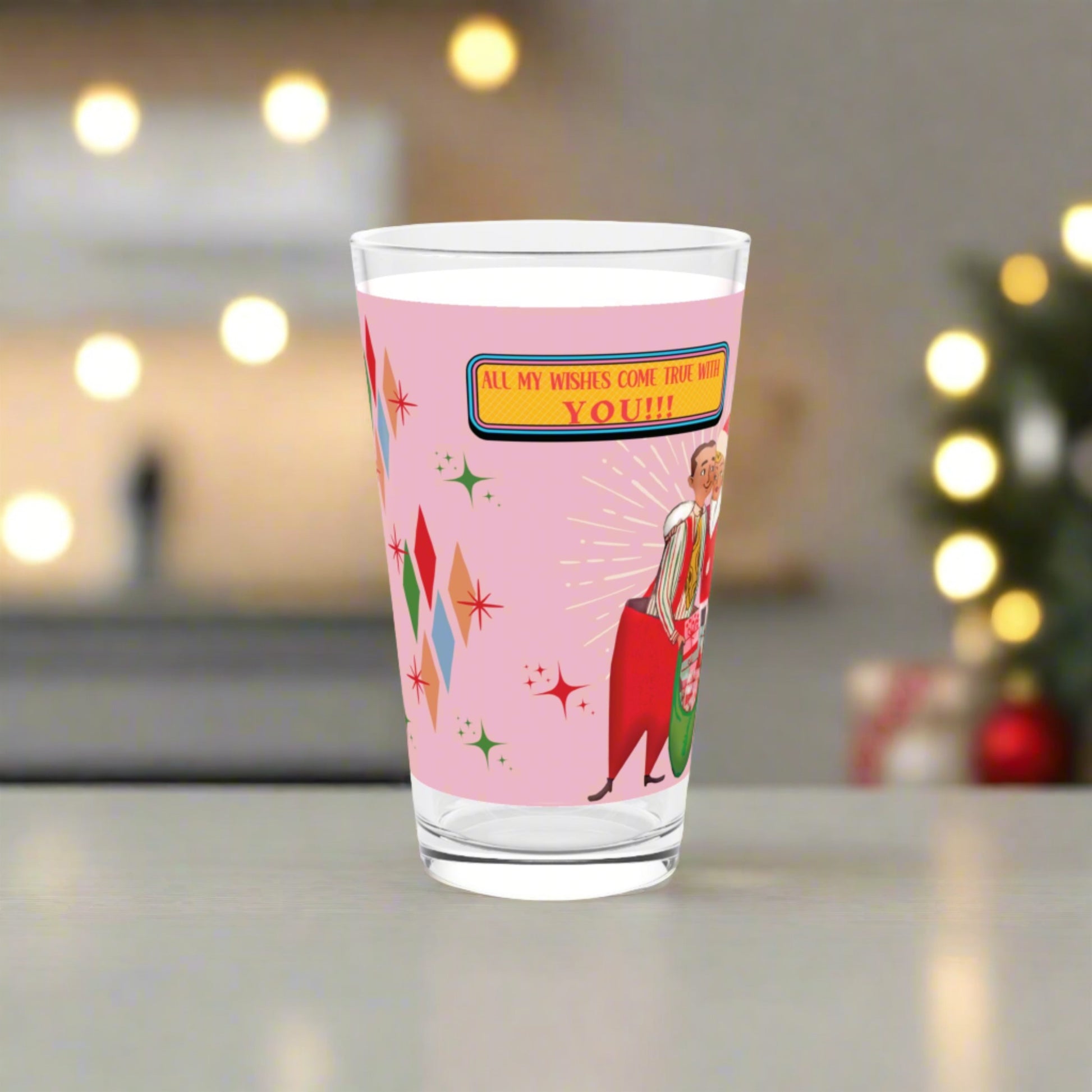 Pink Retro Vintage Franciscan Diamond Starburst Kitsch Christmas Glass Housewarming, Wedding, Bridal Shower Glass, Mother's Day Ideal Gift for Christmas Celebrations Glassware Perfect for Parties - MRSBYVALLE