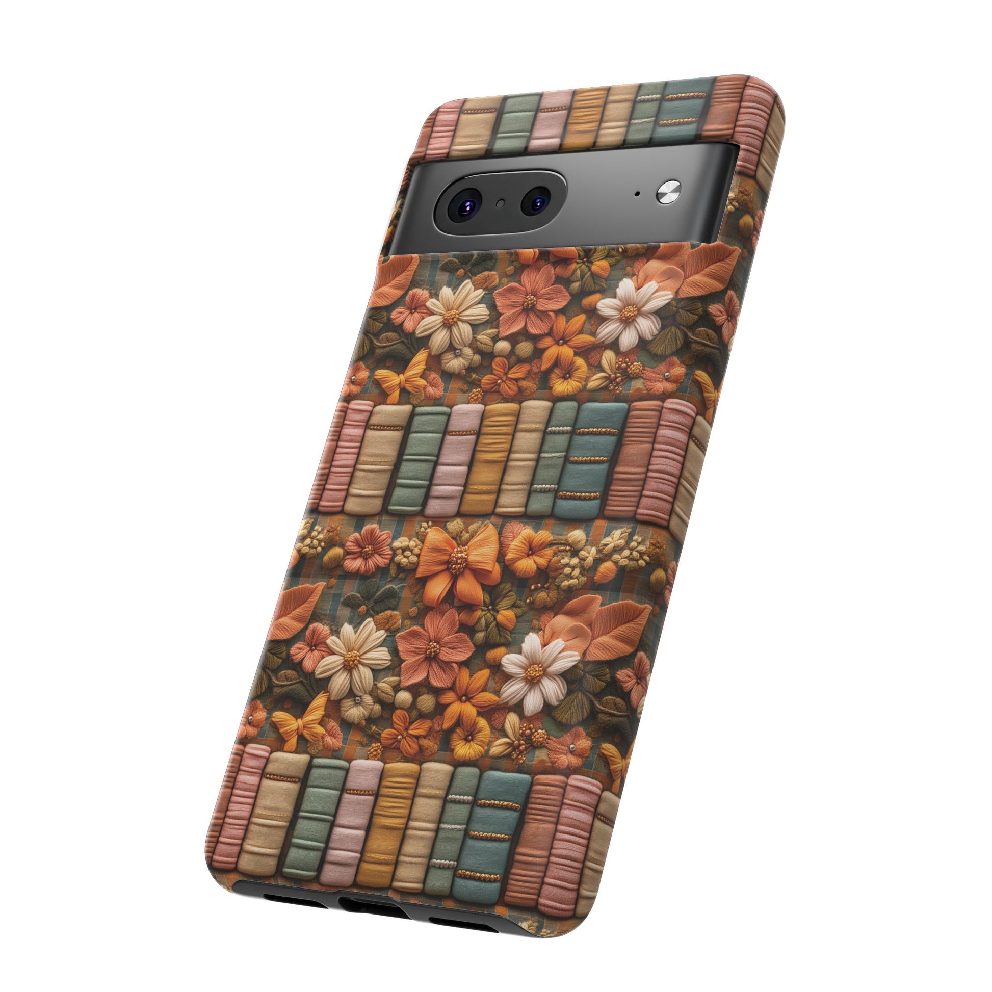 3D Illusion Boho Floral and Books Phone Case Gift for Her Phone 15, Samsung iPhone Samsung Gift for Her Case iPhone 15, Samsung iPhone Samsung Accessory Gift for Her