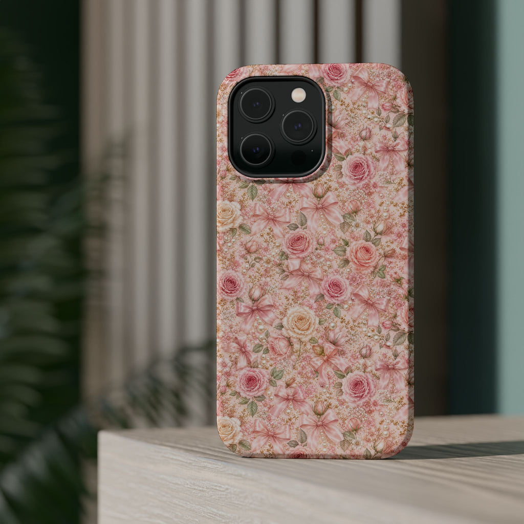 Floral Rose Pattern Magnetic Impact-Resistant Phone Case iPhone and Samsung