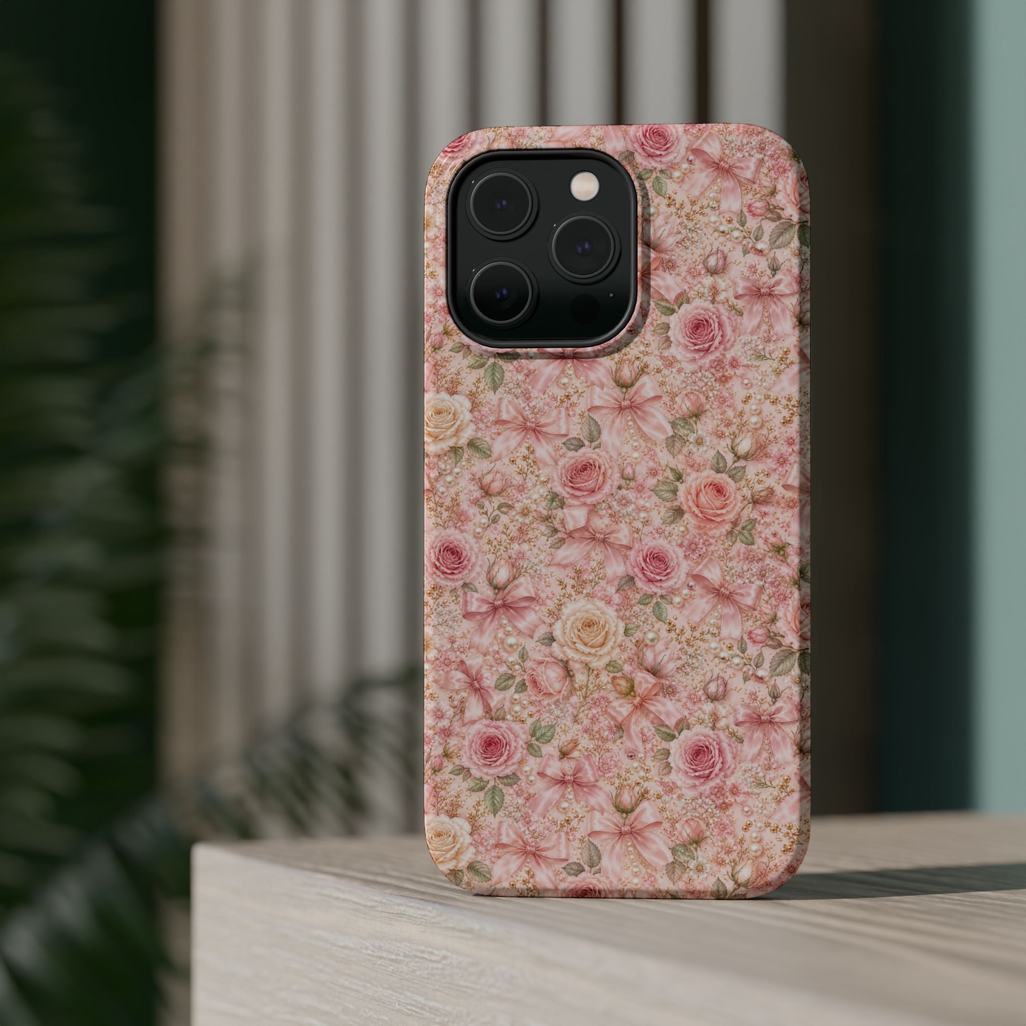 Floral Rose Pattern Magnetic Impact-Resistant Phone Case iPhone and Samsung