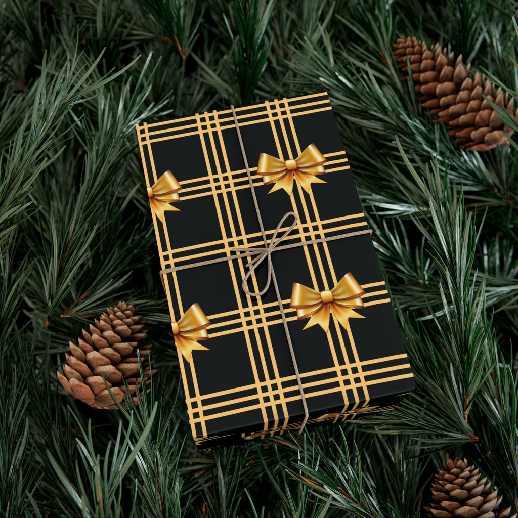 Black and Gold Bows Wrapping Paper Luxury Lover's Wrapping Paper Collection Festive Perfect for Wedding Holiday Decor – Premium Quality - MRSBYVALLE